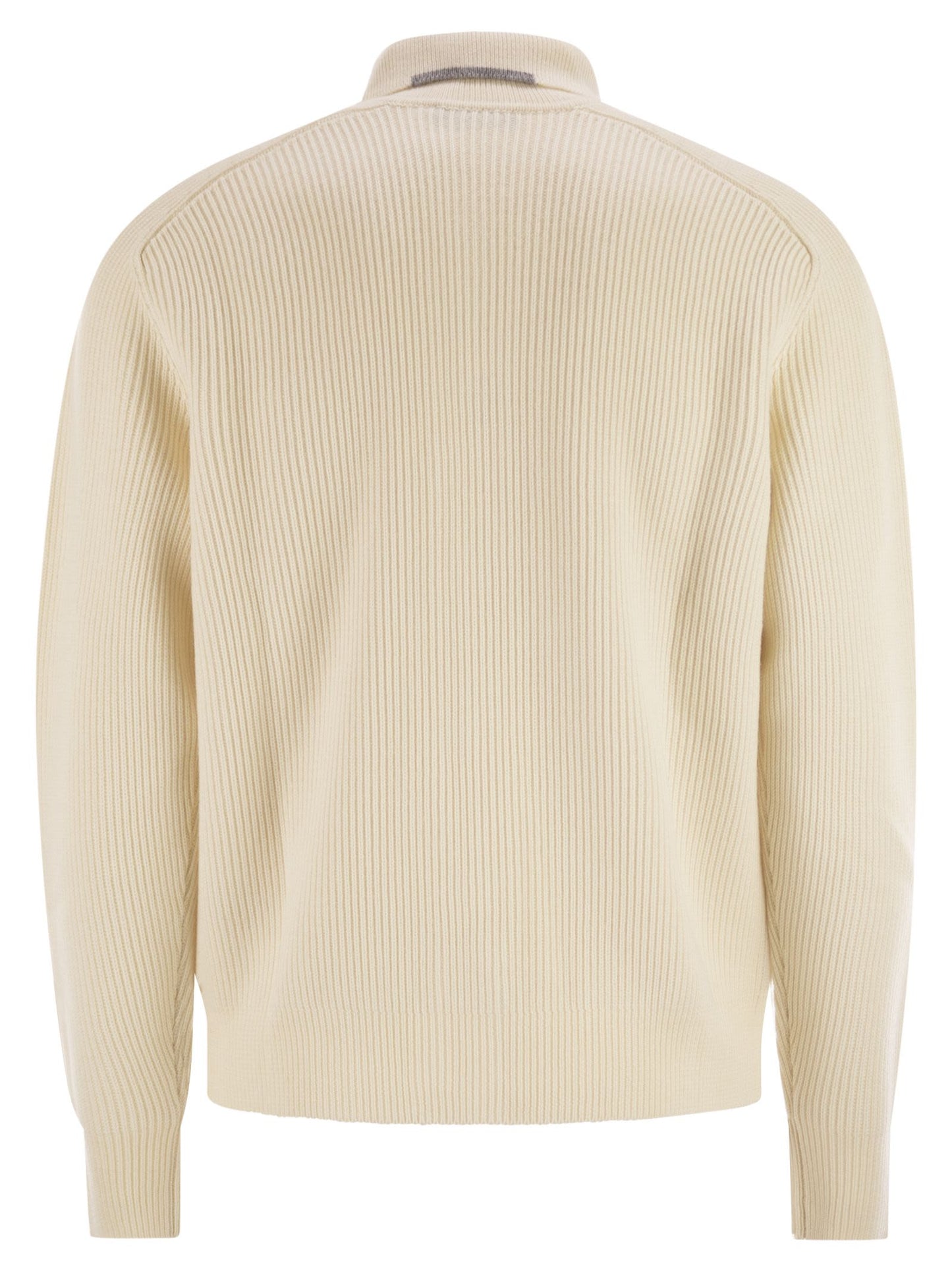 Peserico Men English Ribbed Wool Cardigan PESERICO