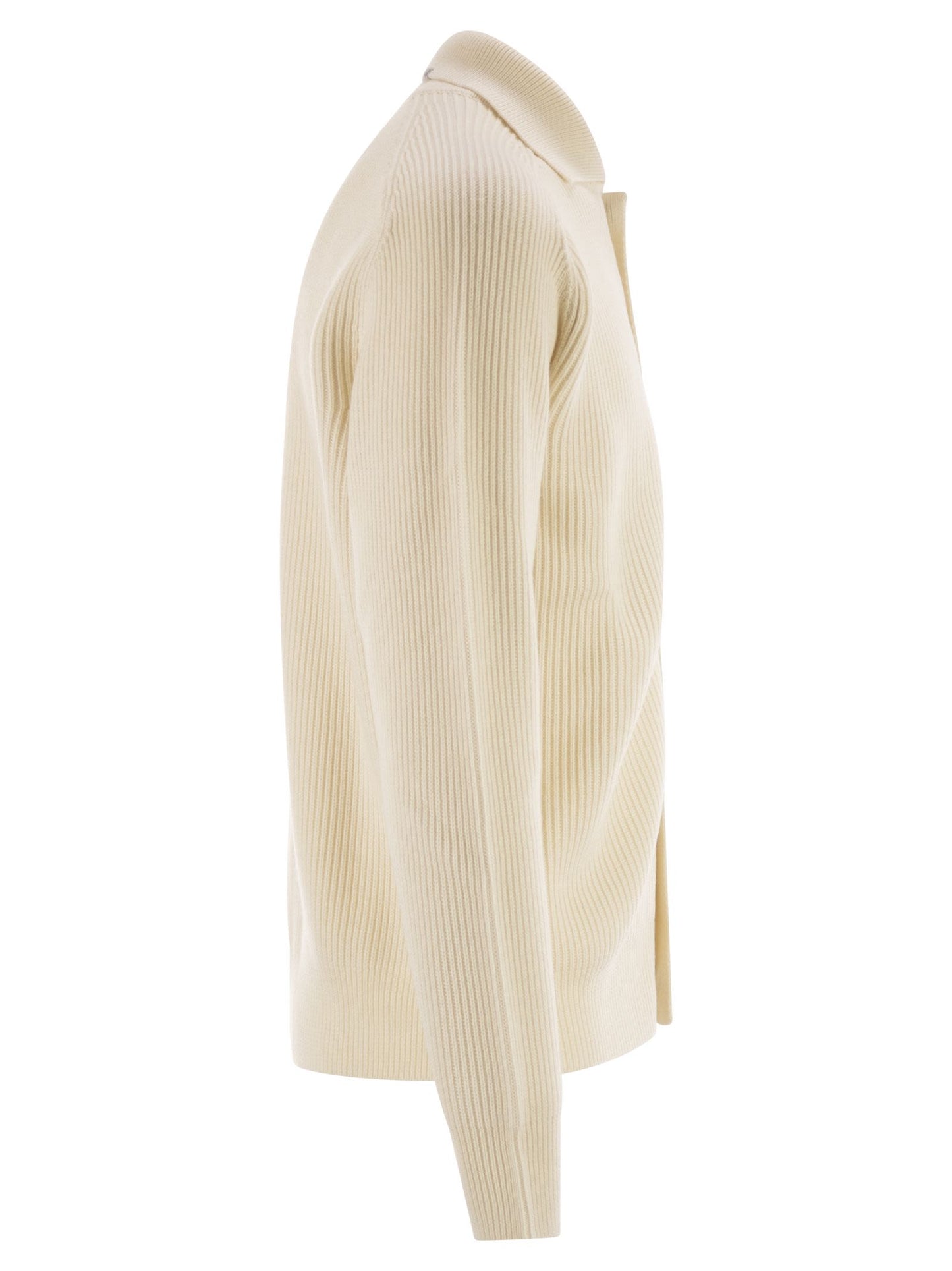 Peserico Men English Ribbed Wool Cardigan PESERICO