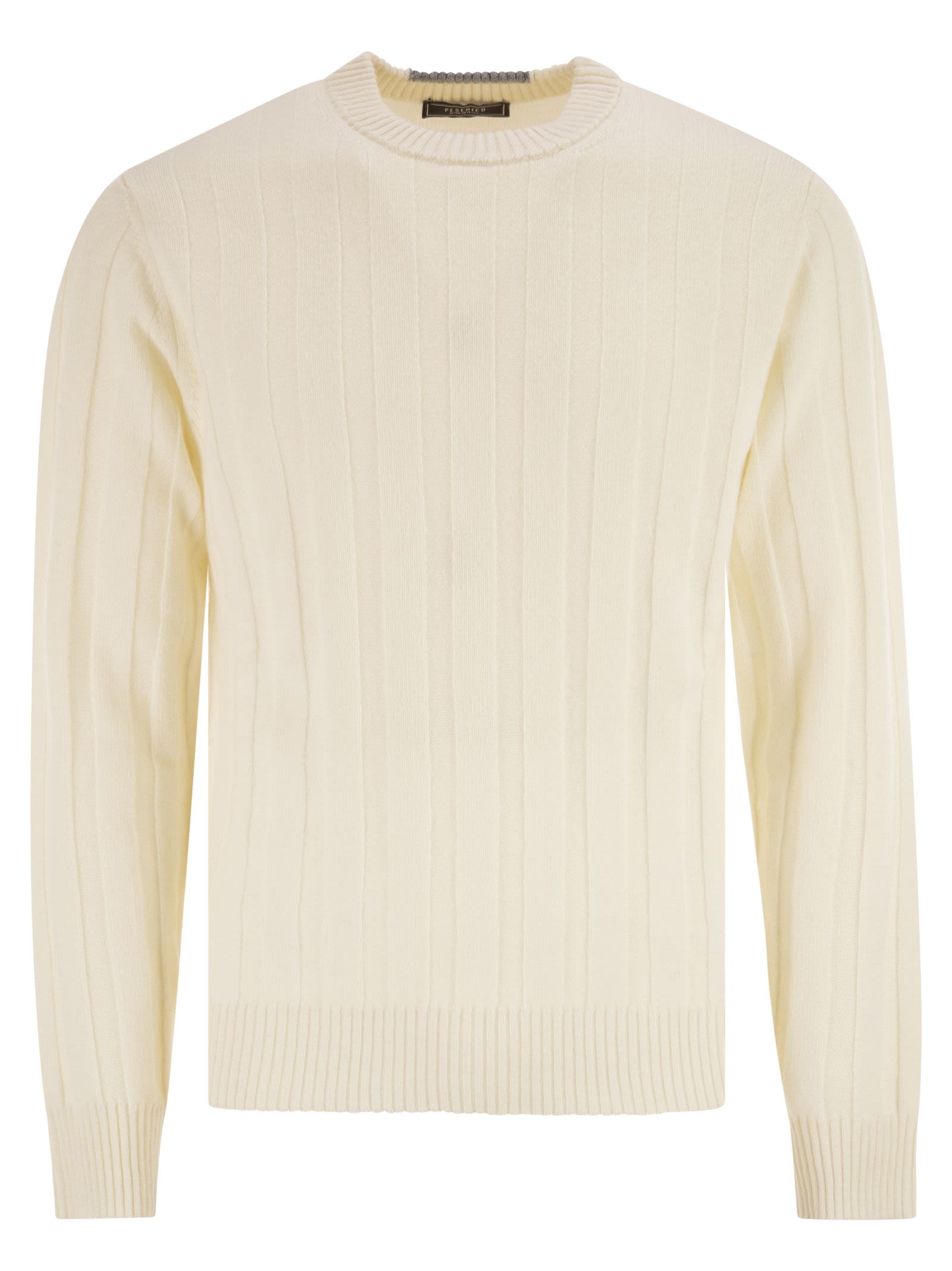 Peserico Men Wool And Cashmere Ribbed Jumper PESERICO