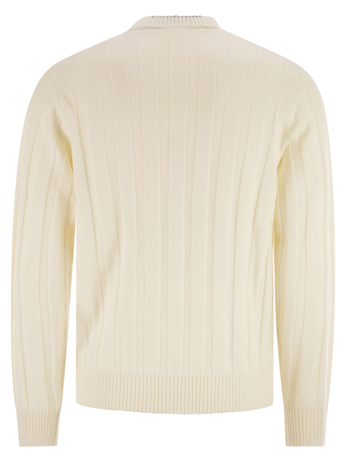 Peserico Men Wool And Cashmere Ribbed Jumper PESERICO