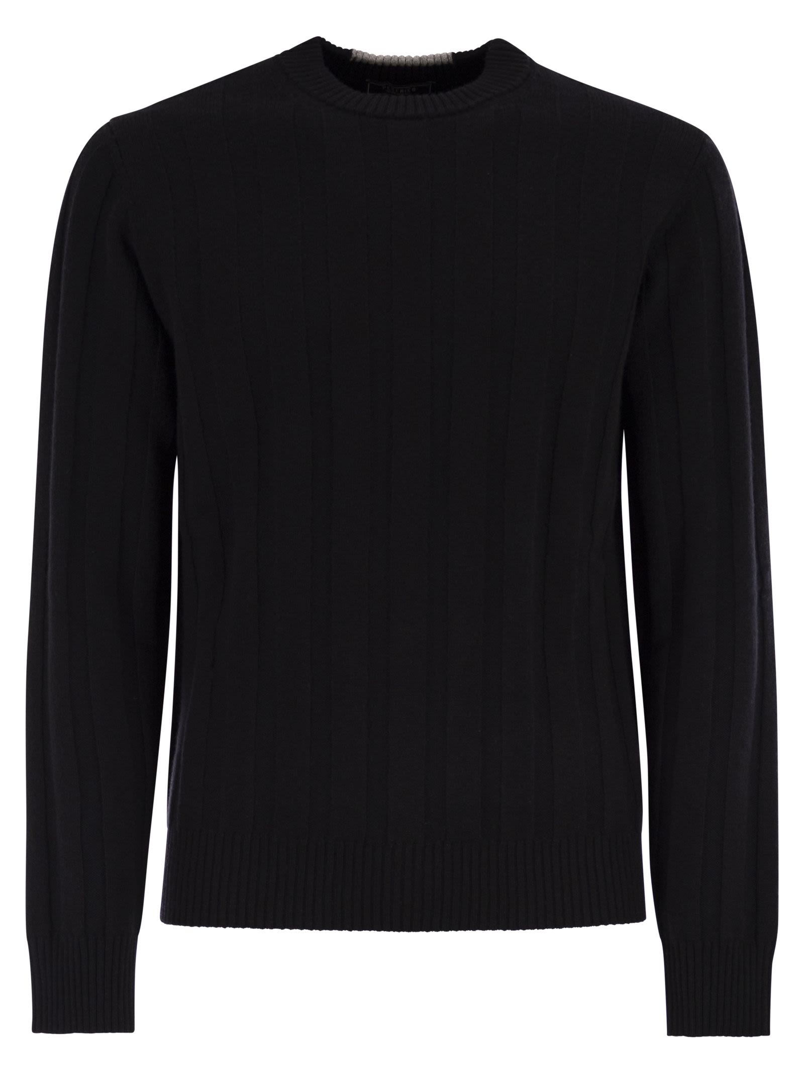 Peserico Men Wool And Cashmere Ribbed Jumper PESERICO