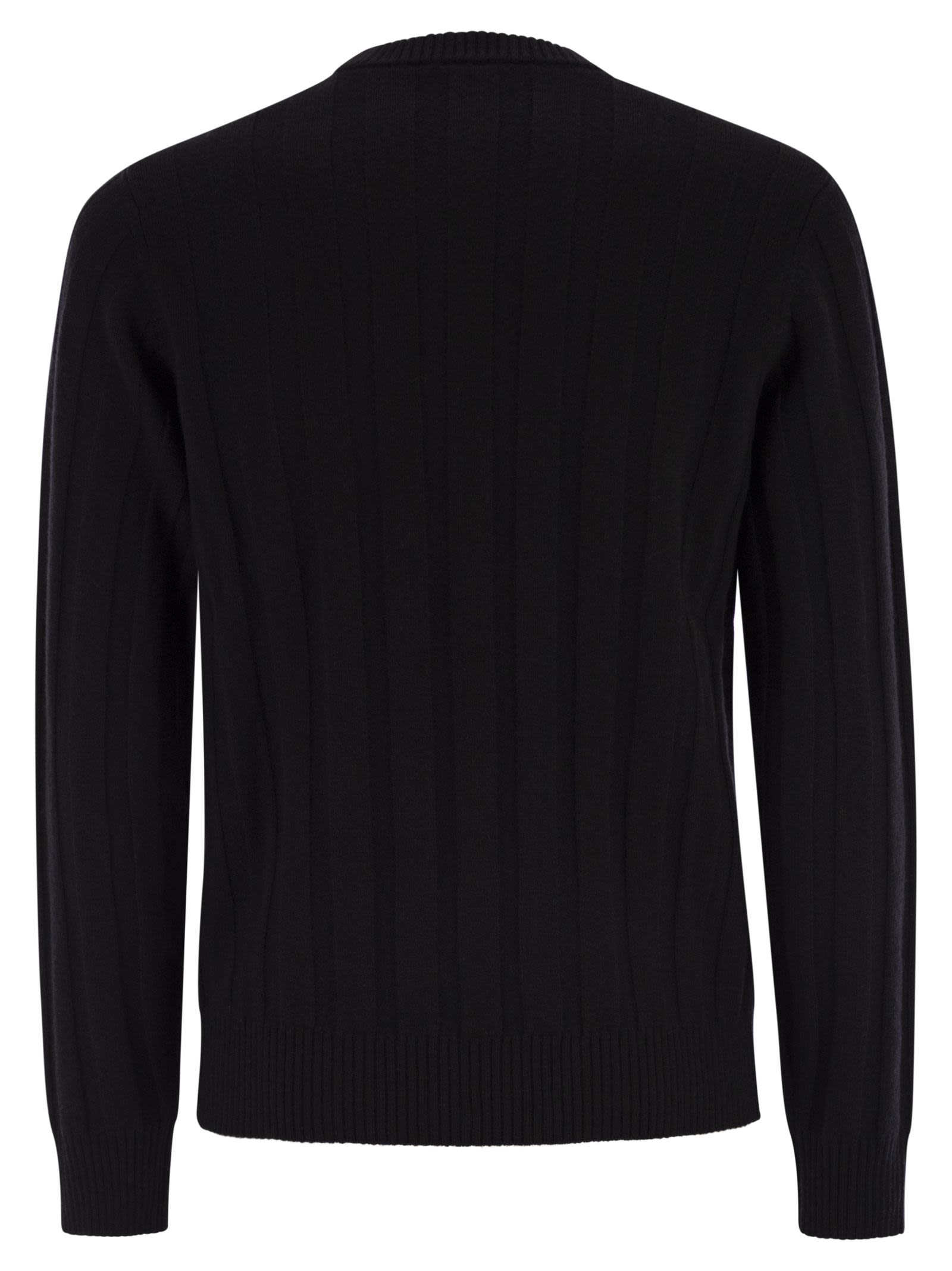 Peserico Men Wool And Cashmere Ribbed Jumper PESERICO