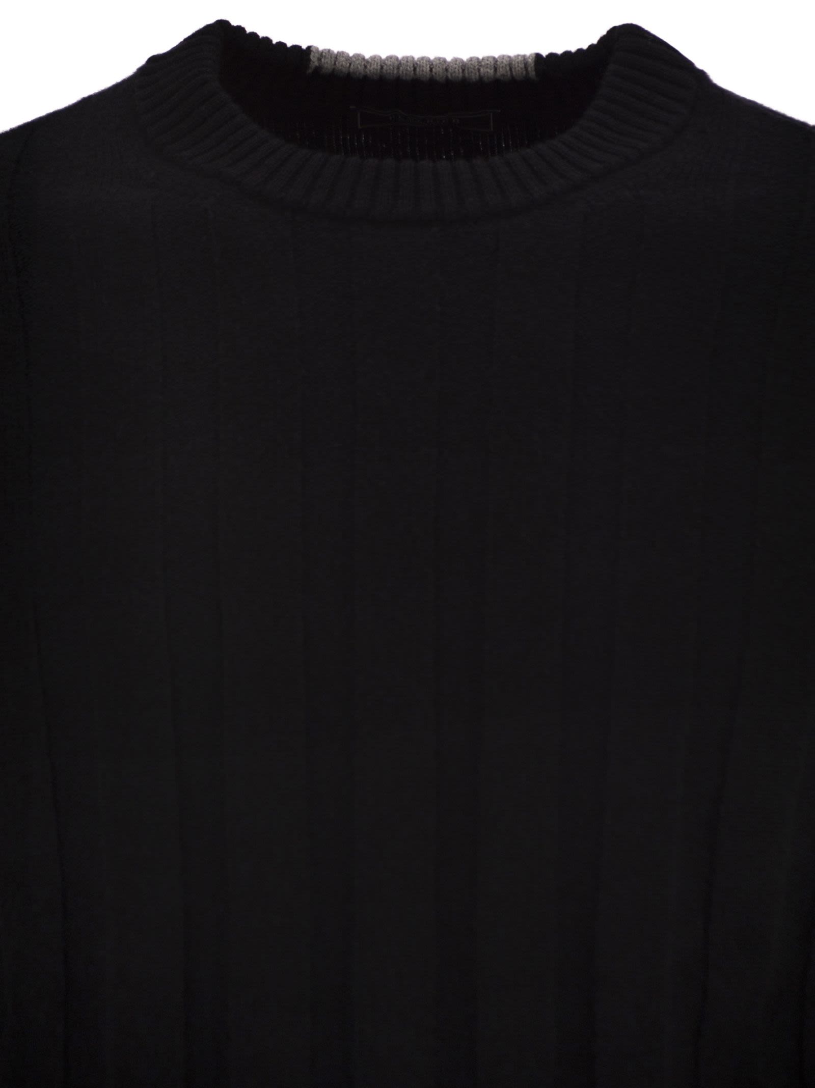Peserico Men Wool And Cashmere Ribbed Jumper PESERICO