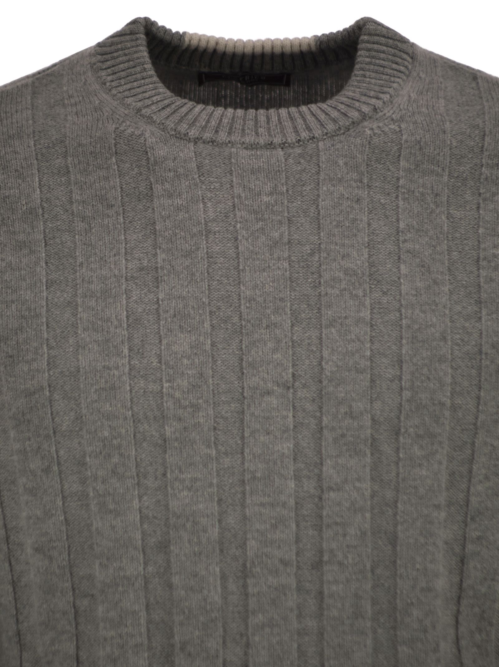 Peserico Men Wool And Cashmere Ribbed Jumper PESERICO