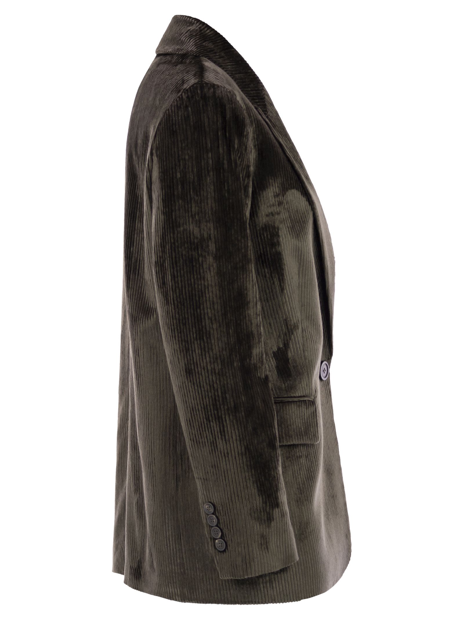 Peserico Women Velvet Blazer With Thousand Stripes PESERICO