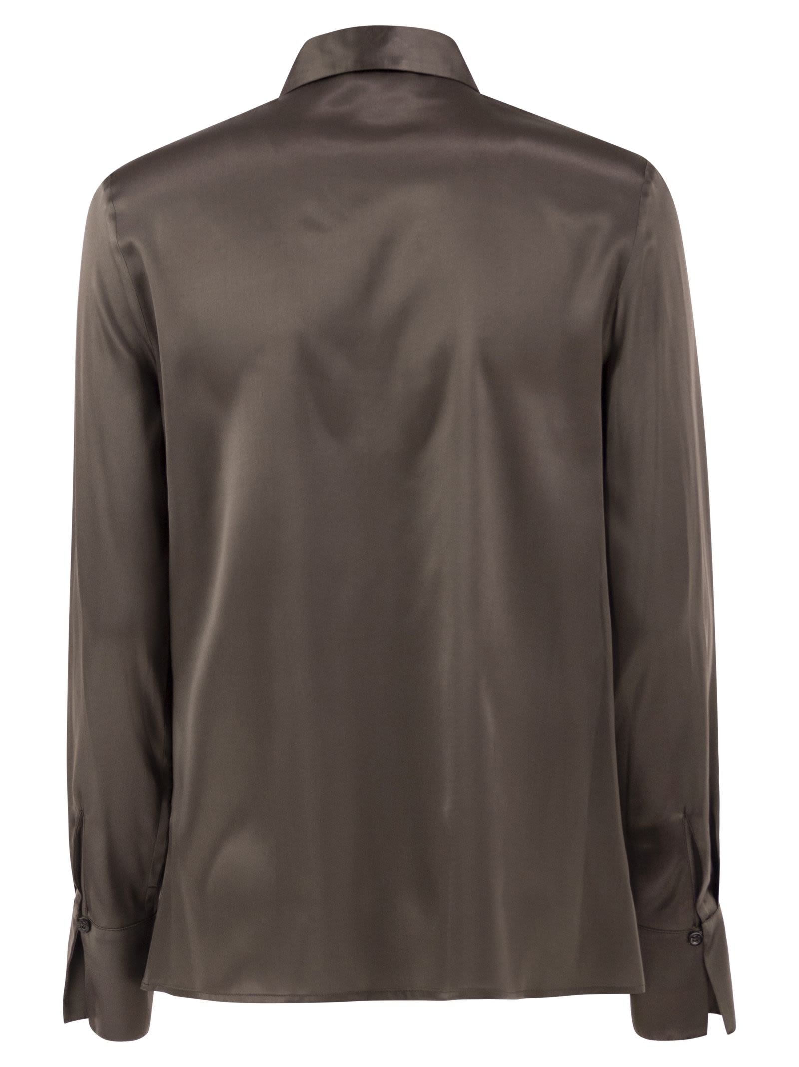 Peserico Women Stretch Silk Shirt With Concealed Button Fastening PESERICO