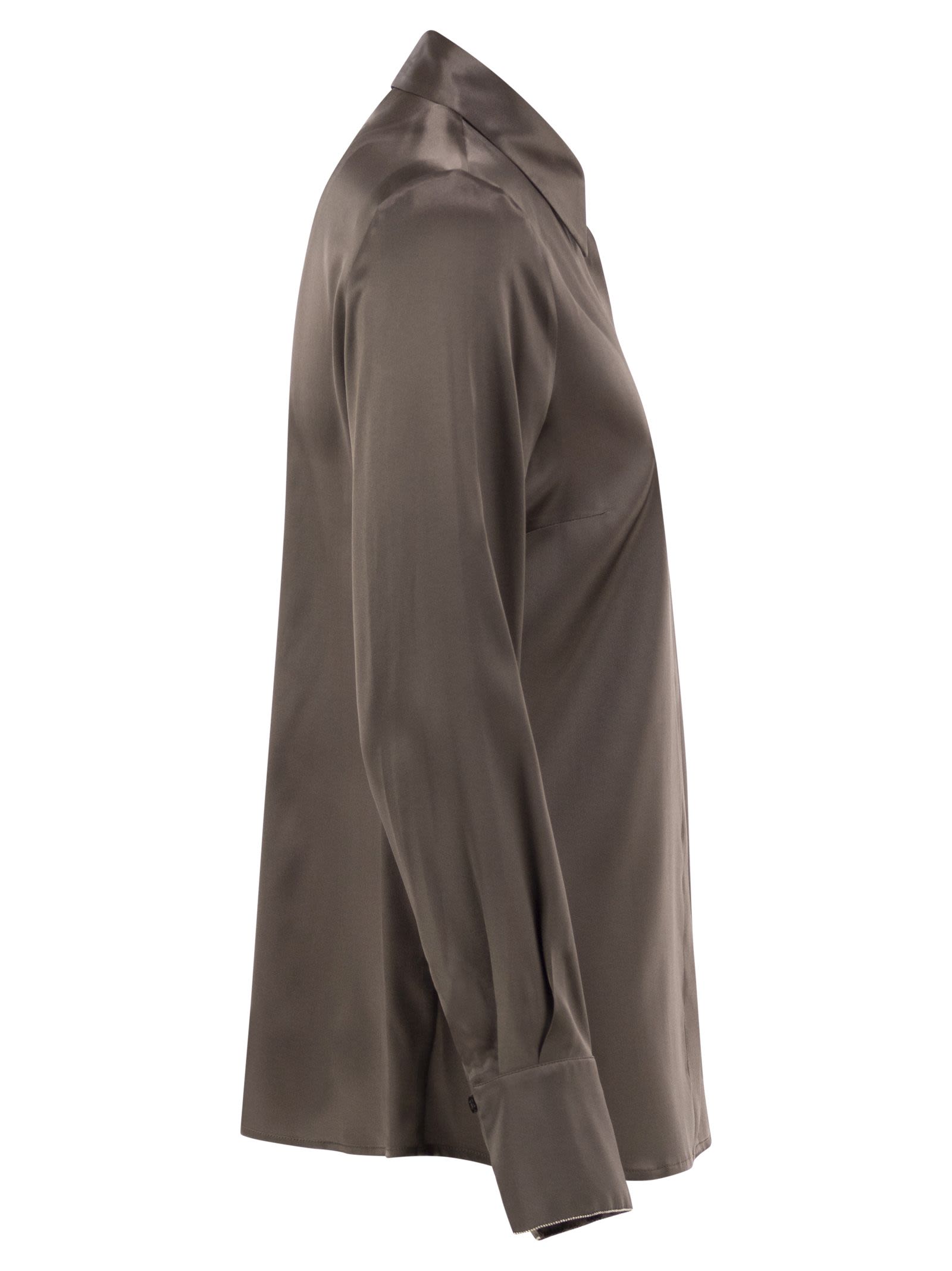 Peserico Women Stretch Silk Shirt With Concealed Button Fastening PESERICO