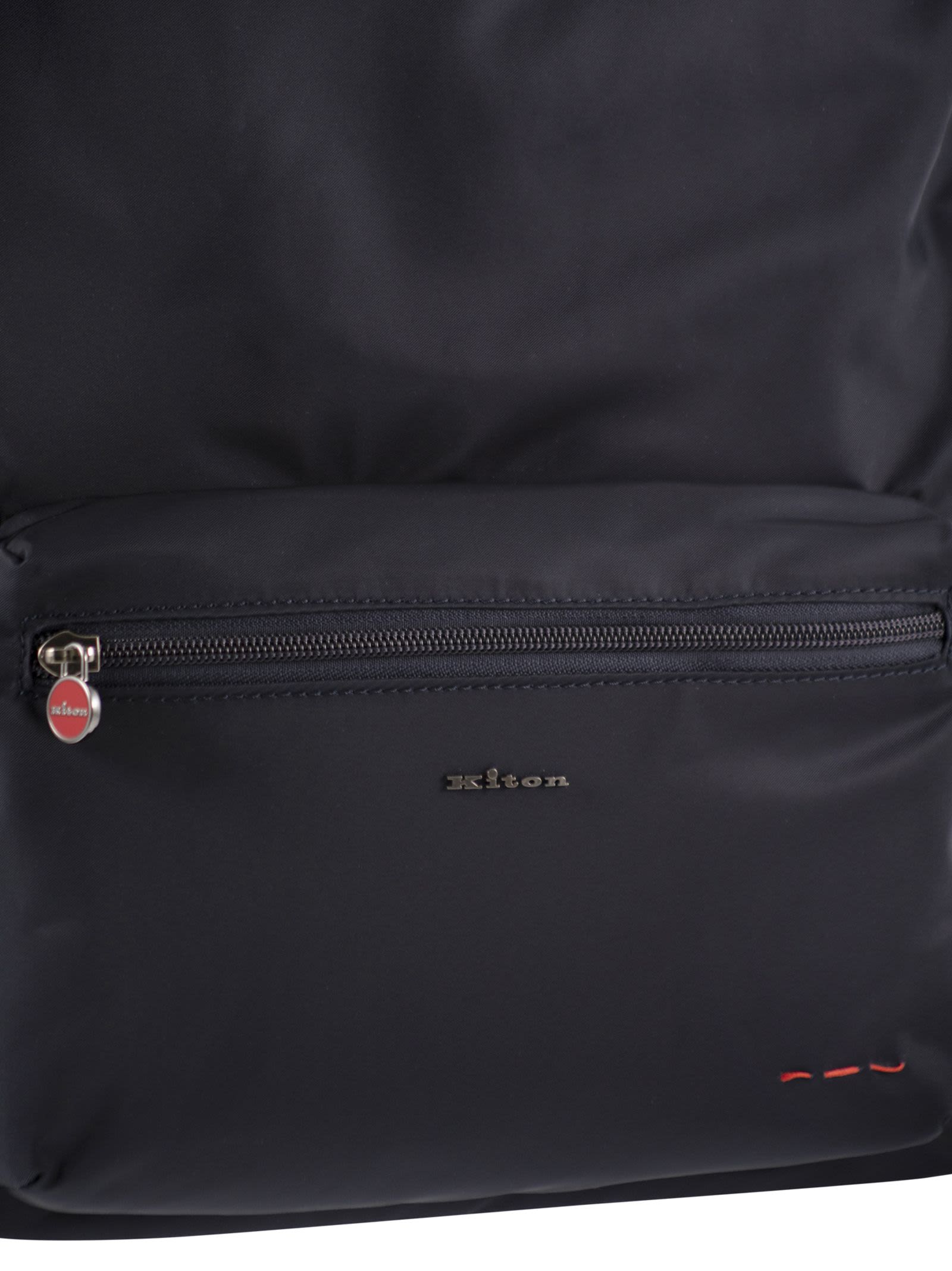 Kiton Men Technical Fabric Backpack With Logo KITON