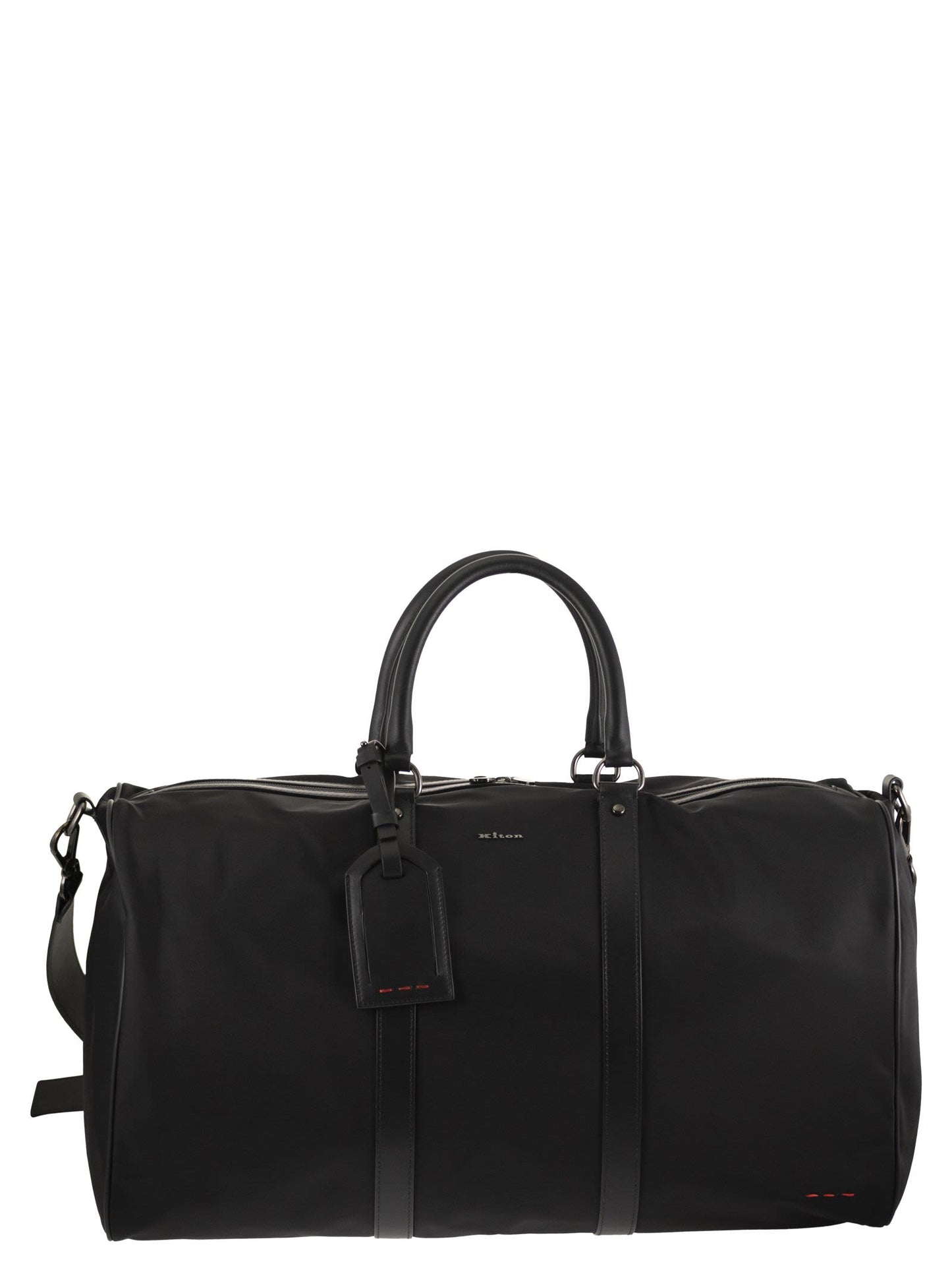 Kiton Men Duffel Bag With Leather Inserts KITON
