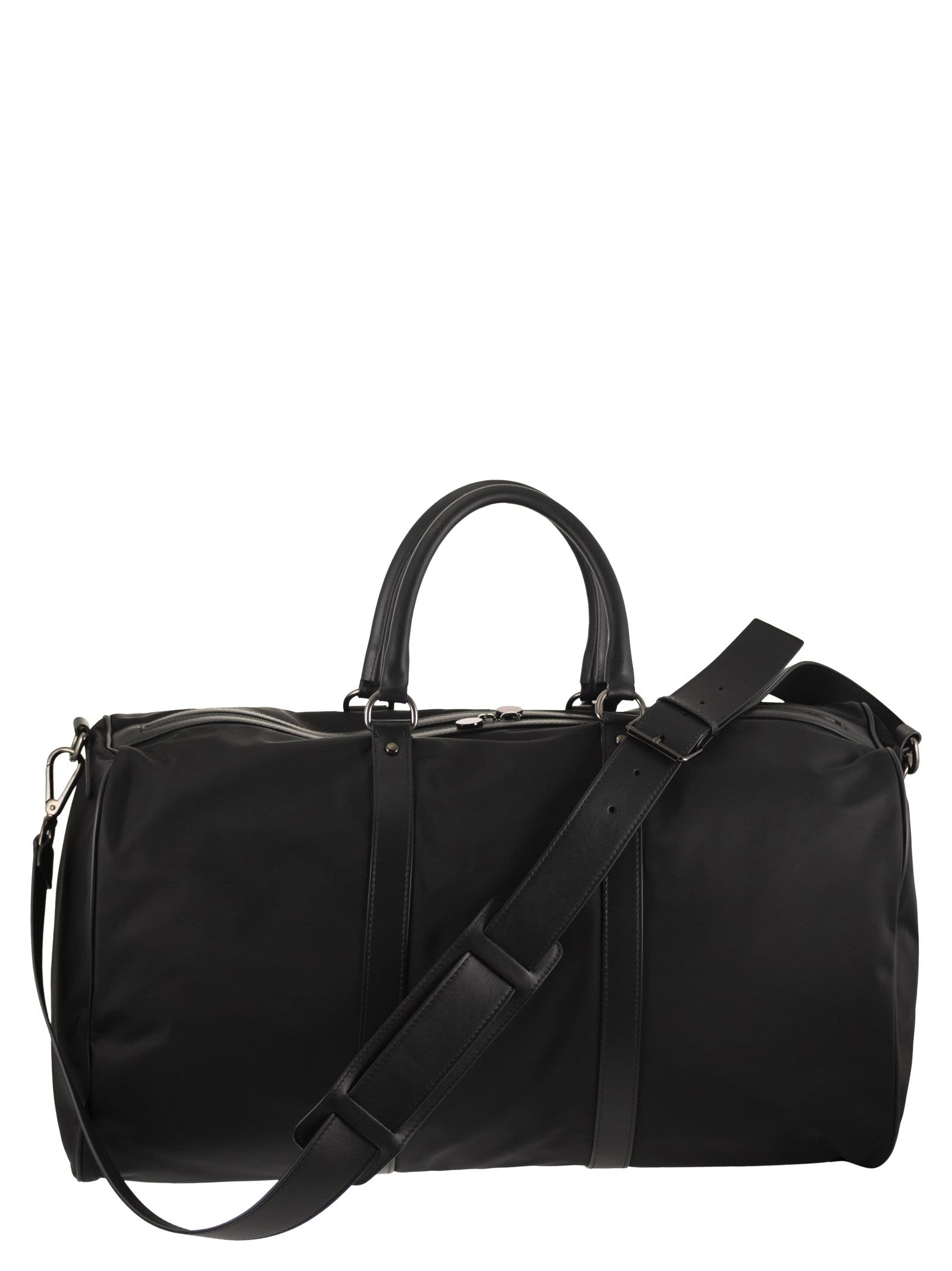 Kiton Men Duffel Bag With Leather Inserts KITON