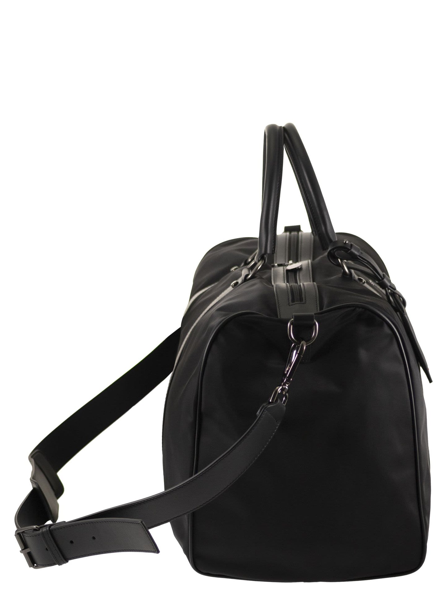 Kiton Men Duffel Bag With Leather Inserts KITON