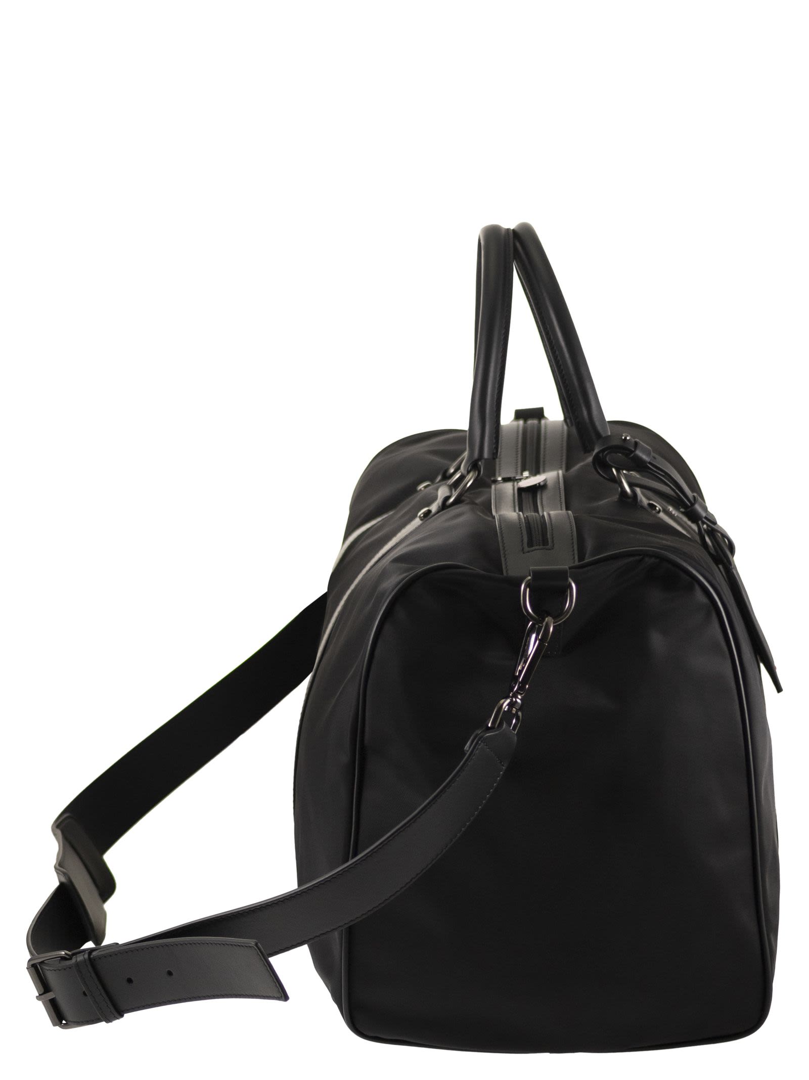 Kiton Men Duffel Bag With Leather Inserts KITON