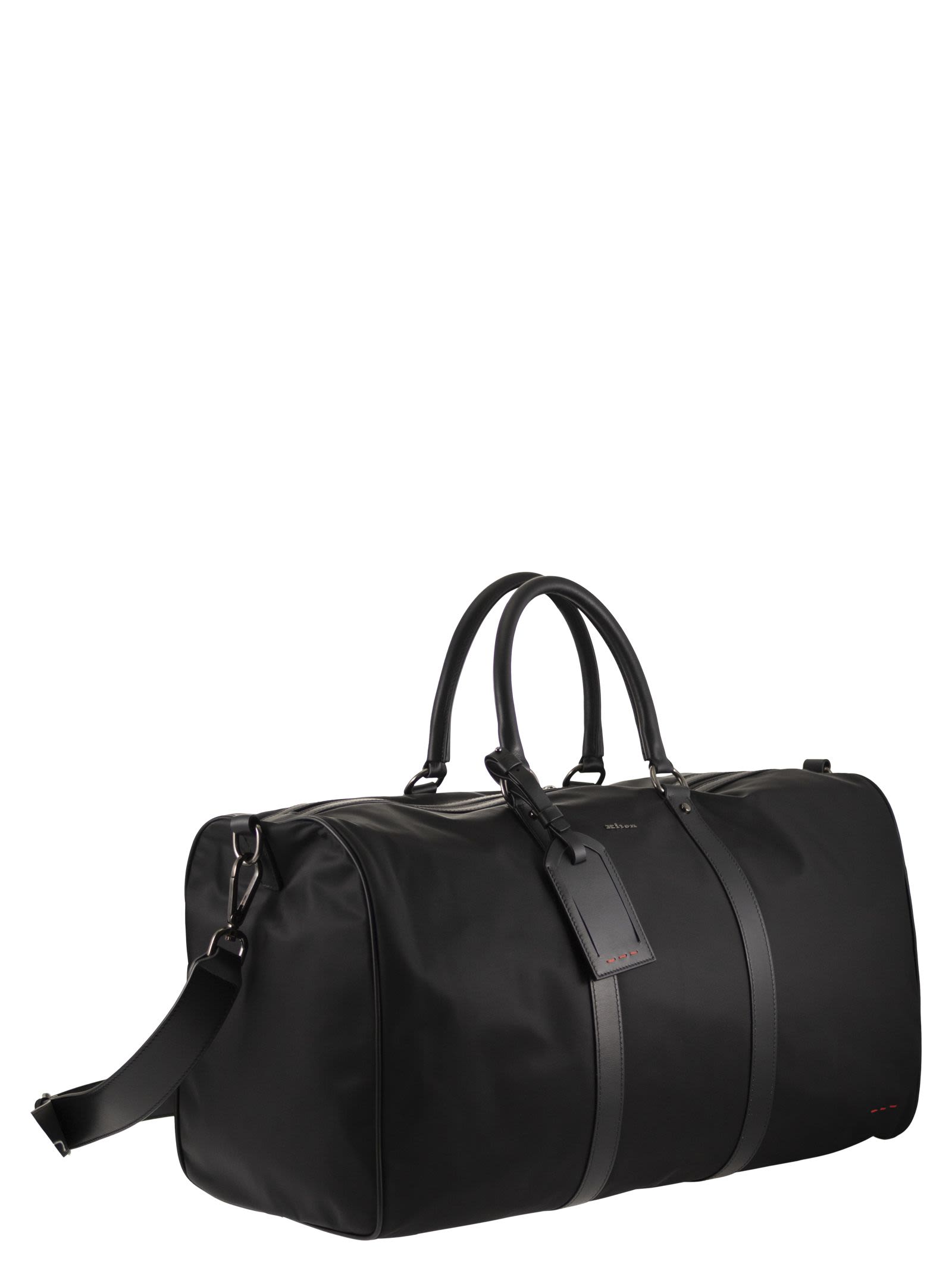 Kiton Men Duffel Bag With Leather Inserts KITON