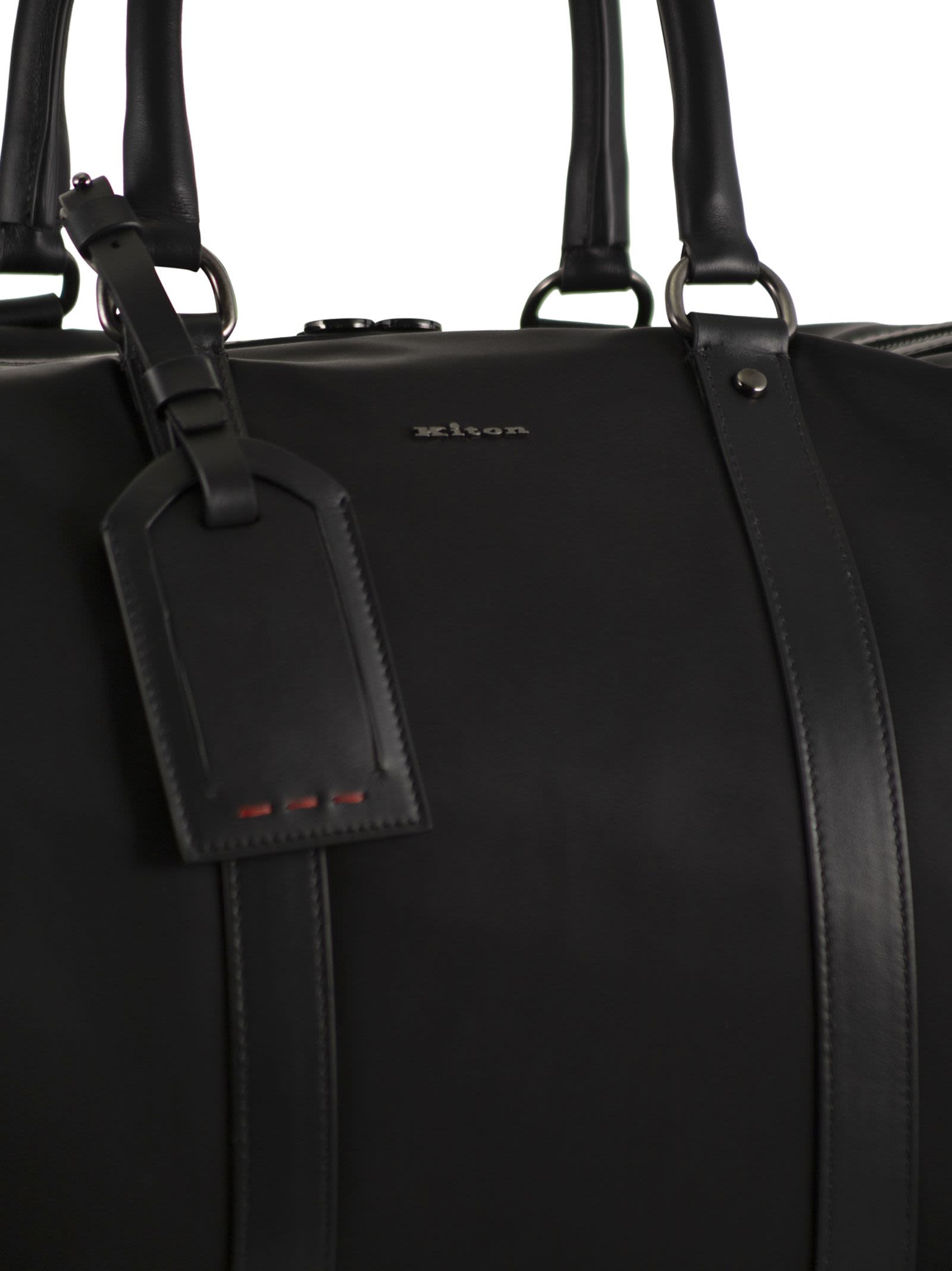 Kiton Men Duffel Bag With Leather Inserts KITON