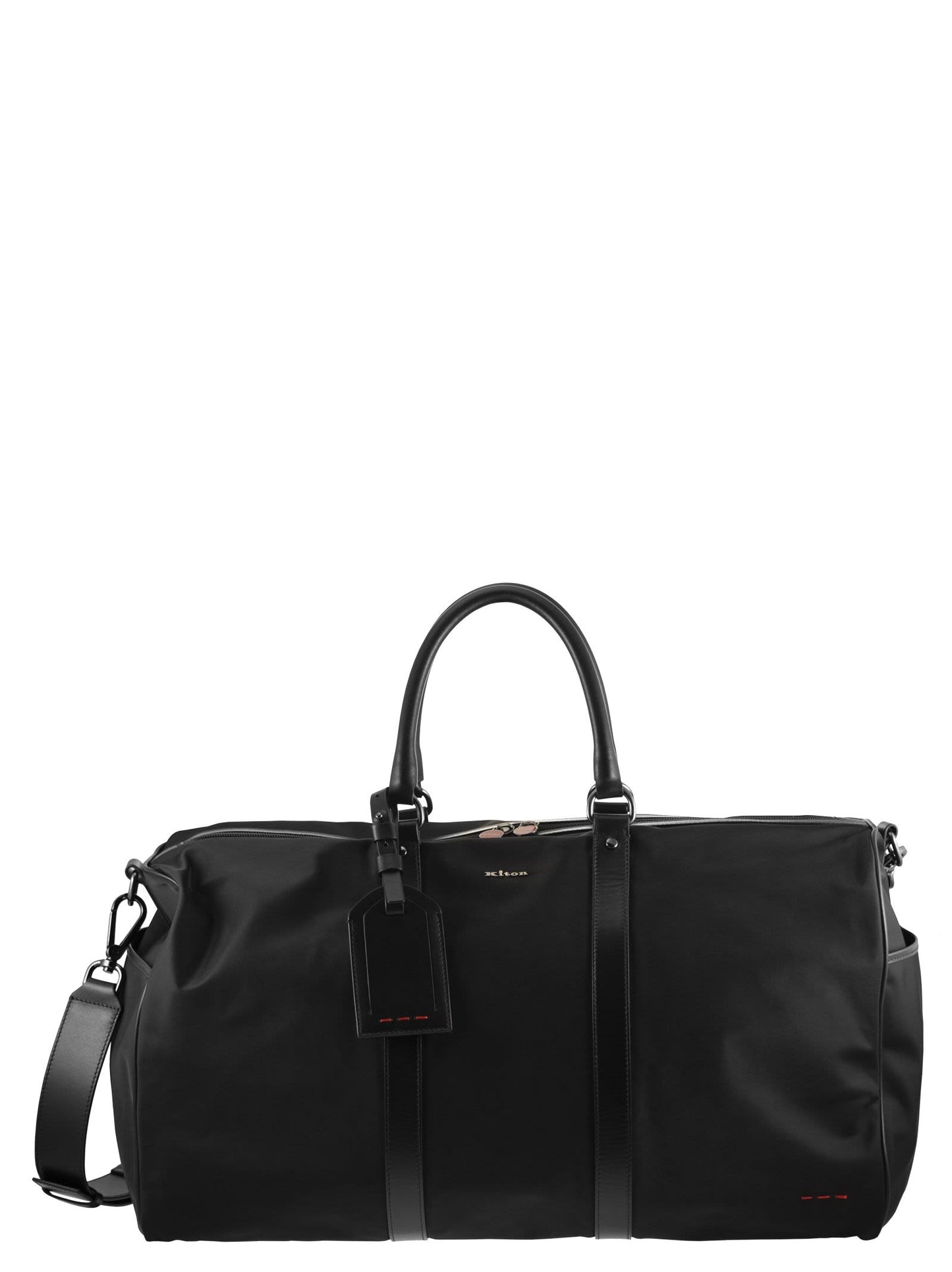 Kiton Men Nylon Travel Holdall With Leather Details KITON