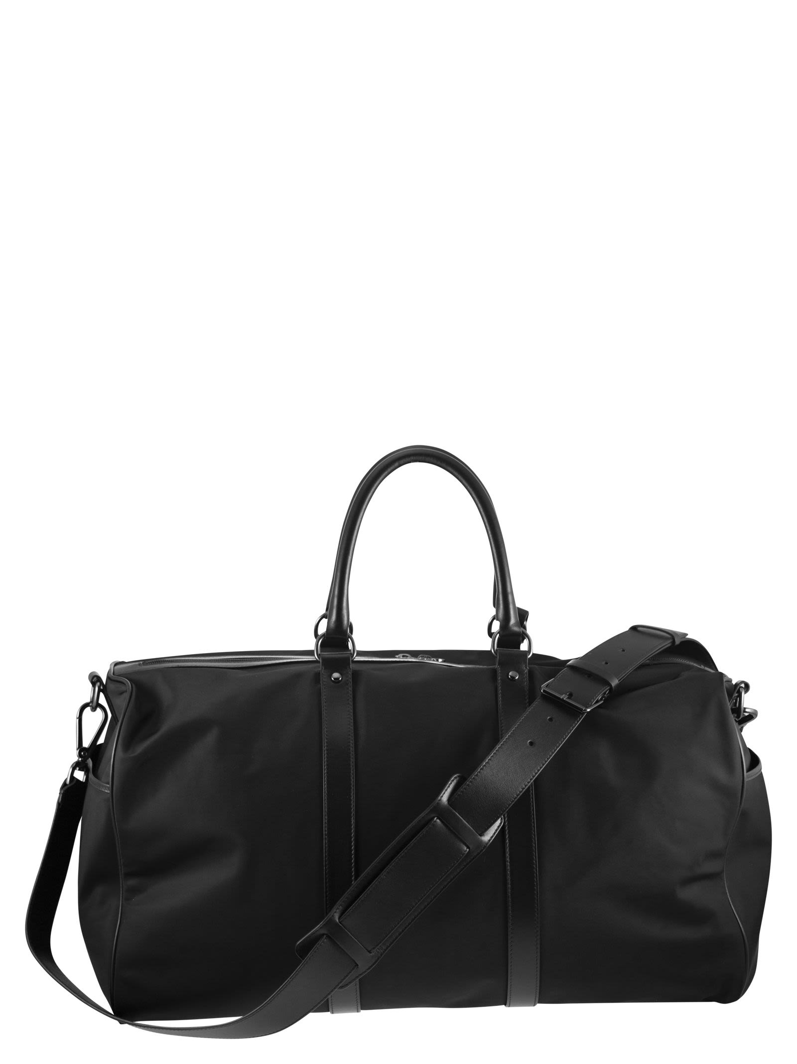 Kiton Men Nylon Travel Holdall With Leather Details KITON