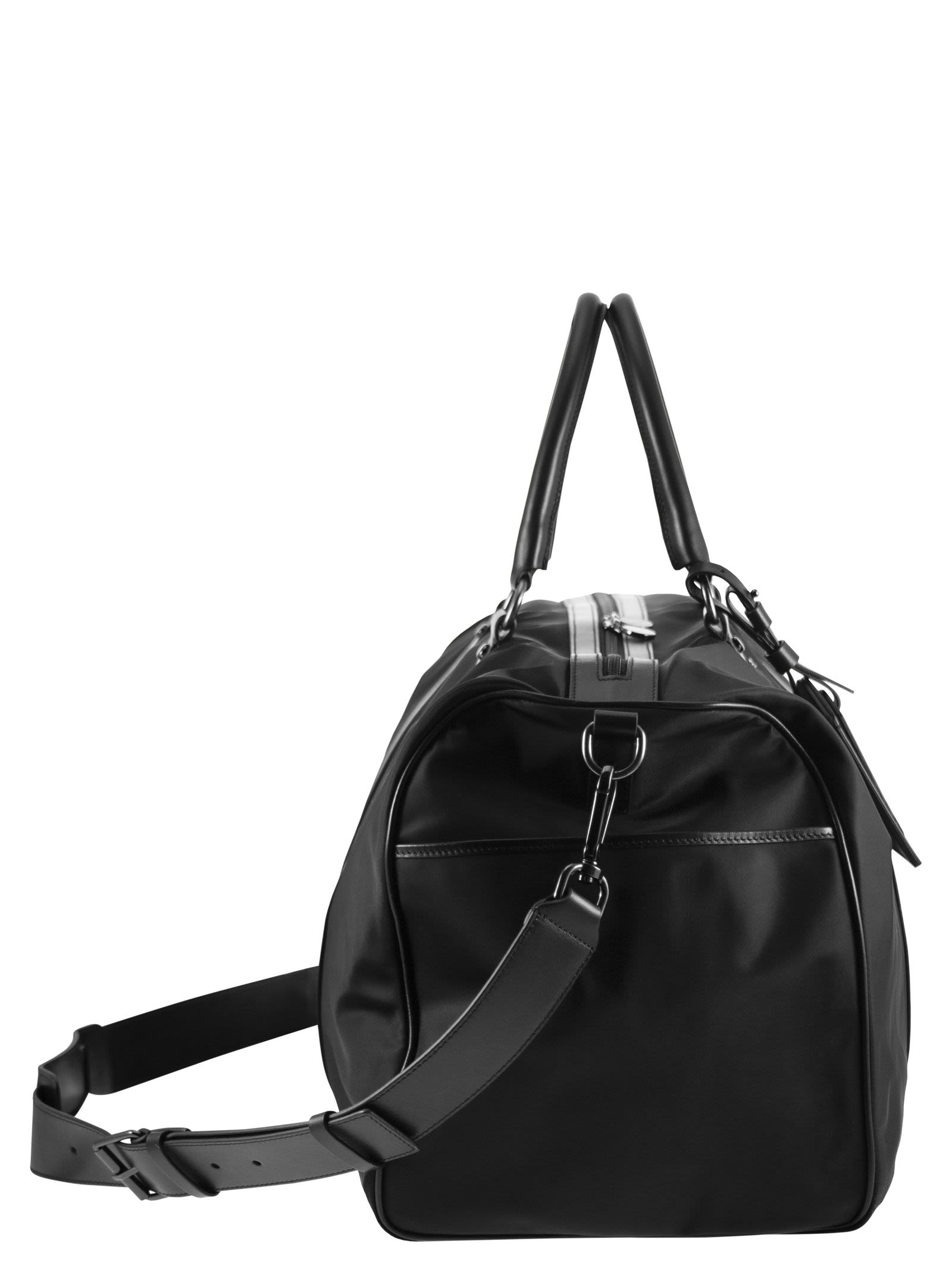 Kiton Men Nylon Travel Holdall With Leather Details KITON