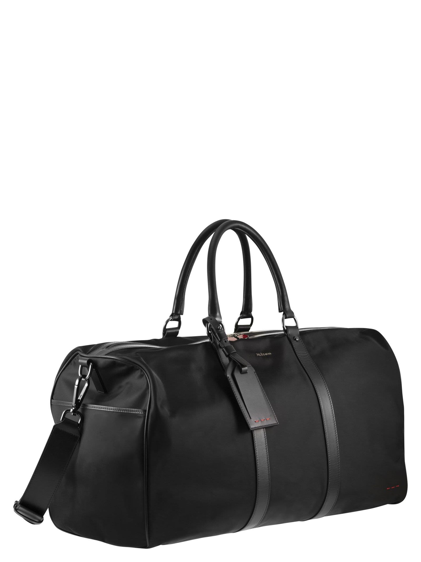 Kiton Men Nylon Travel Holdall With Leather Details KITON