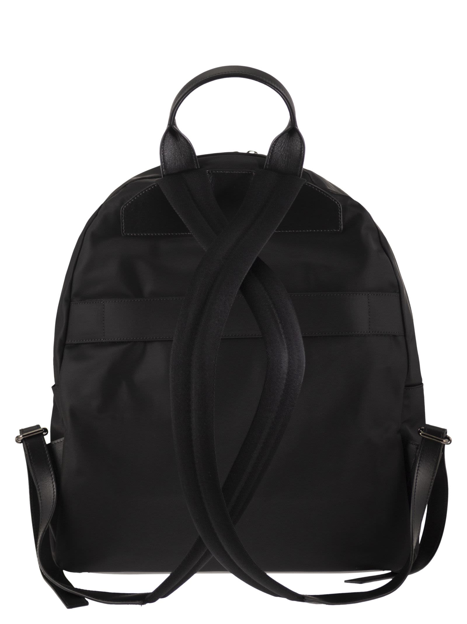 Kiton Men Technical Nylon And Calfskin Backpack KITON