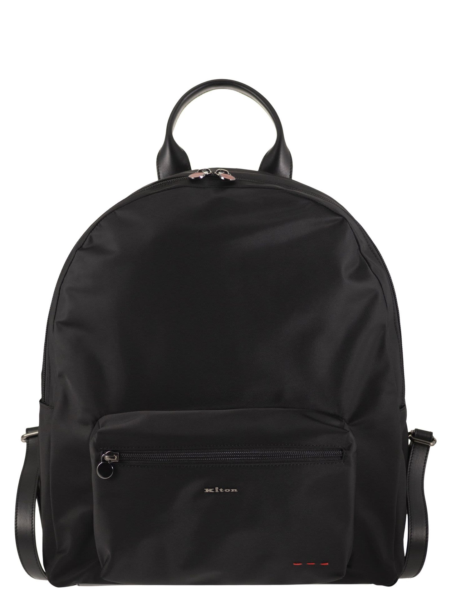 Kiton Men Technical Nylon And Calfskin Backpack KITON