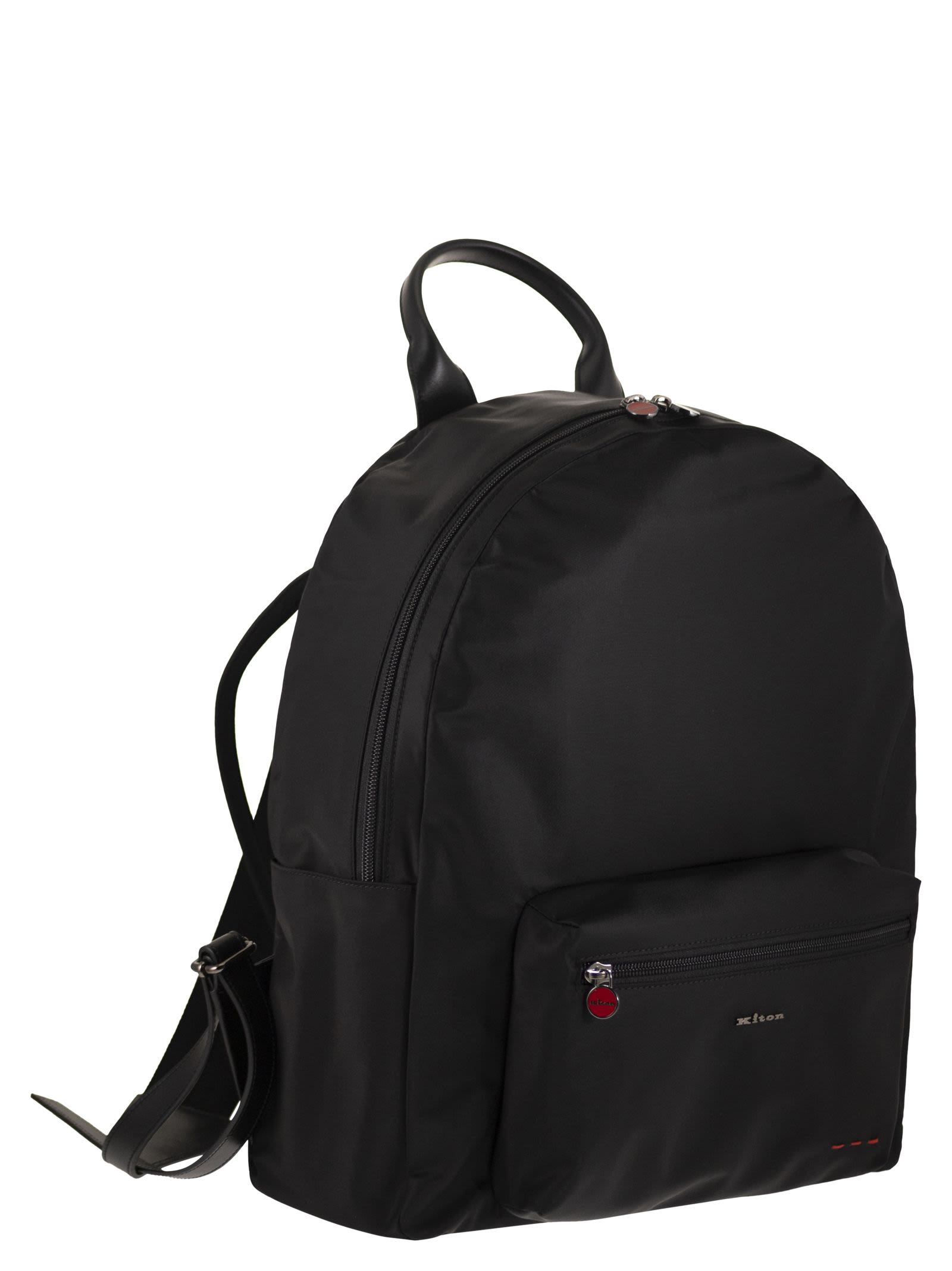 Kiton Men Technical Nylon And Calfskin Backpack KITON