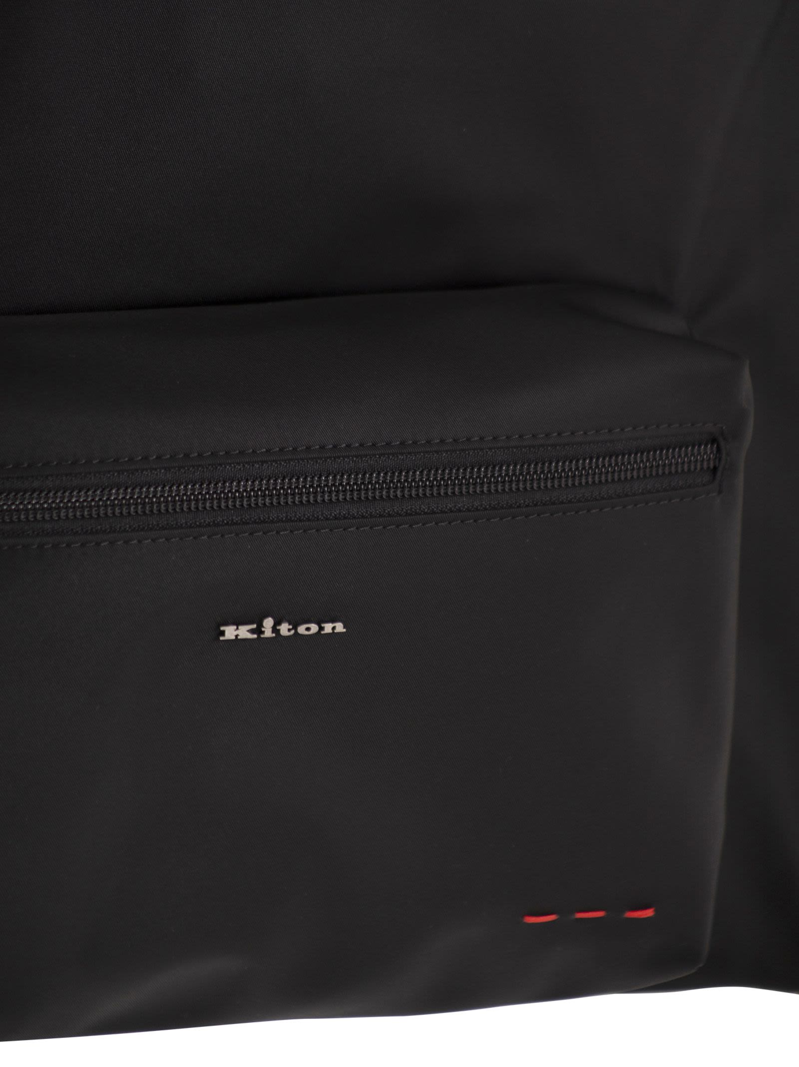 Kiton Men Technical Nylon And Calfskin Backpack KITON