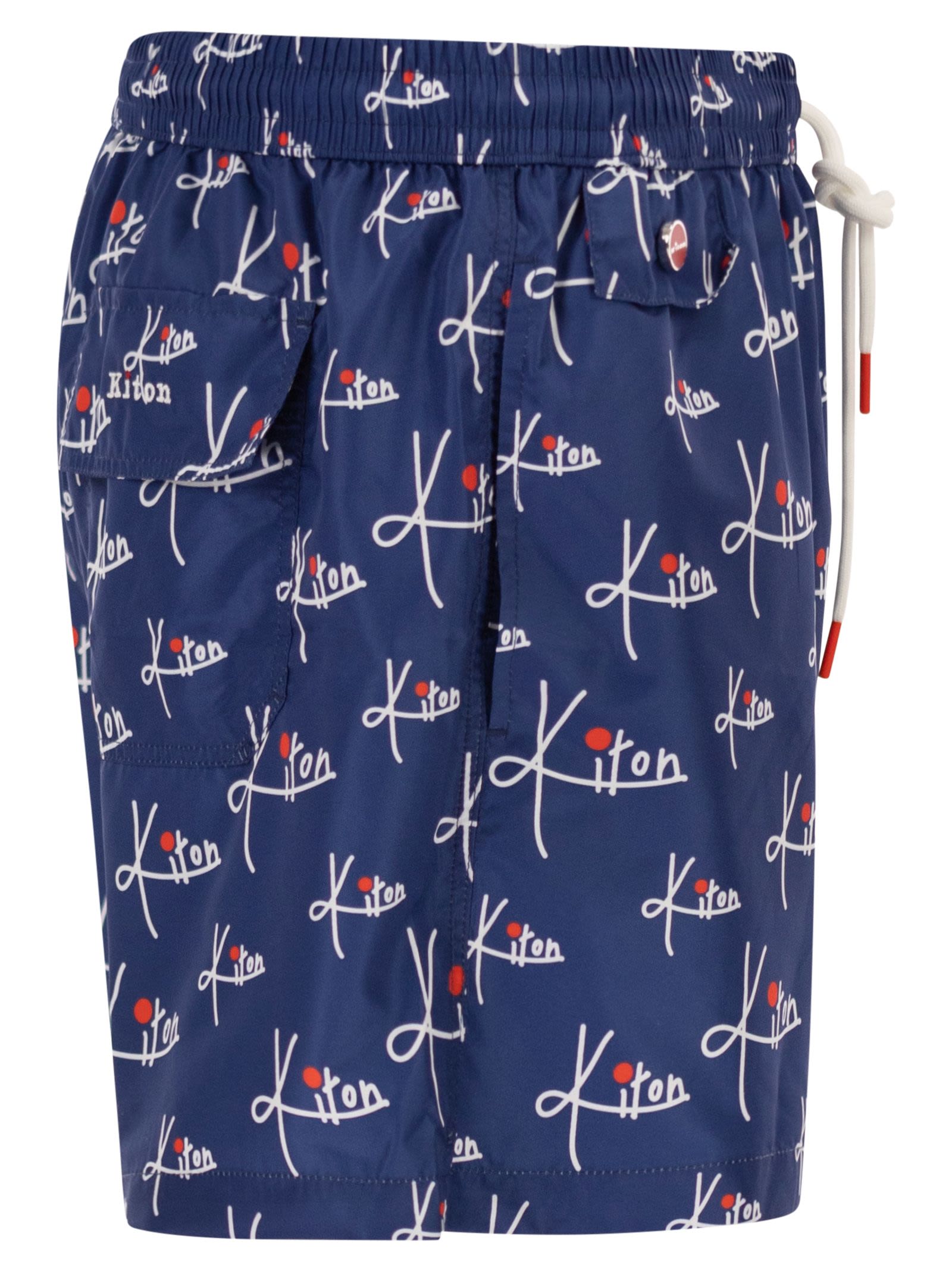 Kiton Men Short Patterned Swim Boxers KITON