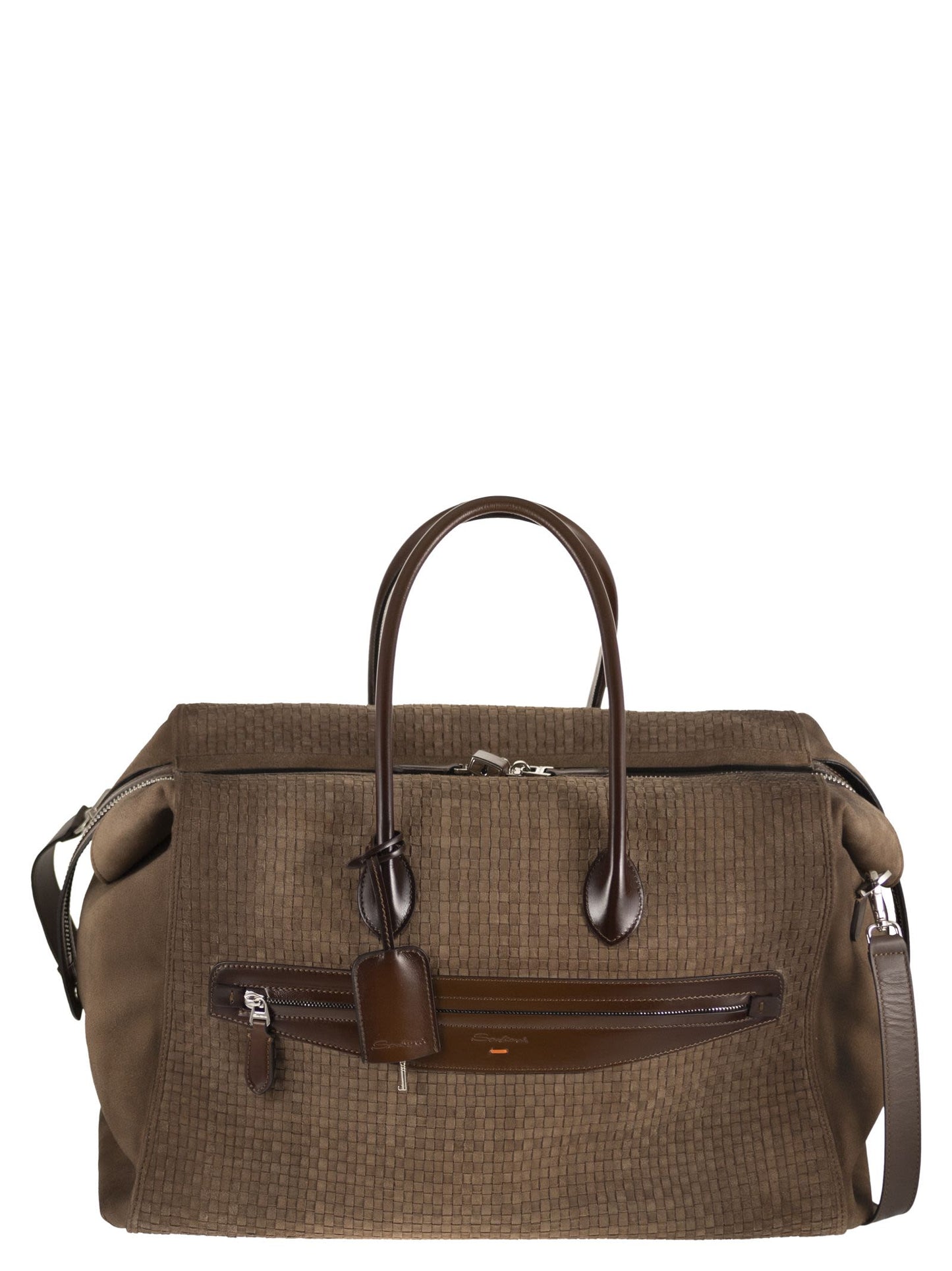 Santoni Women Woven Leather Travel Holdall SANTONI