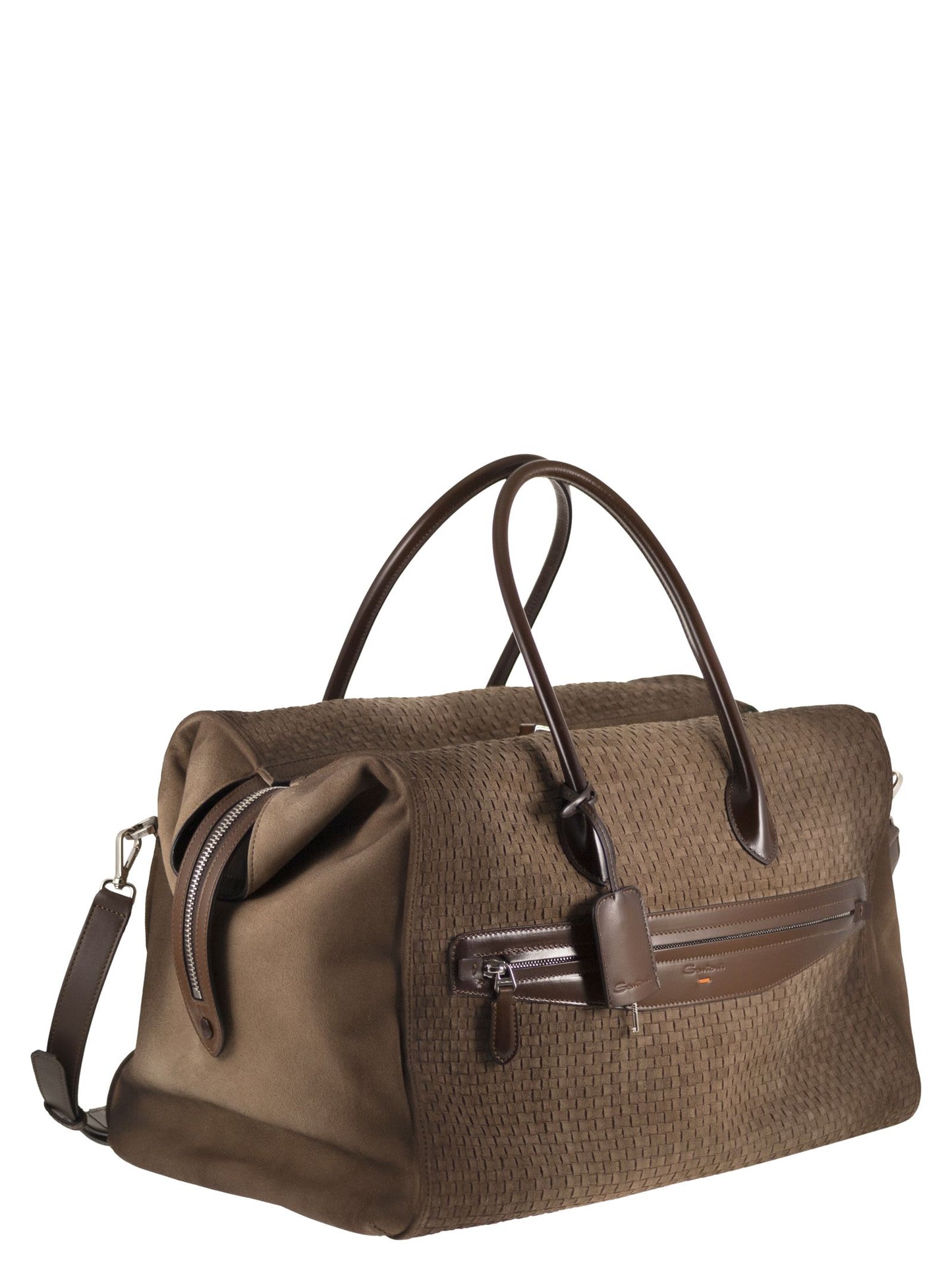 Santoni Women Woven Leather Travel Holdall SANTONI