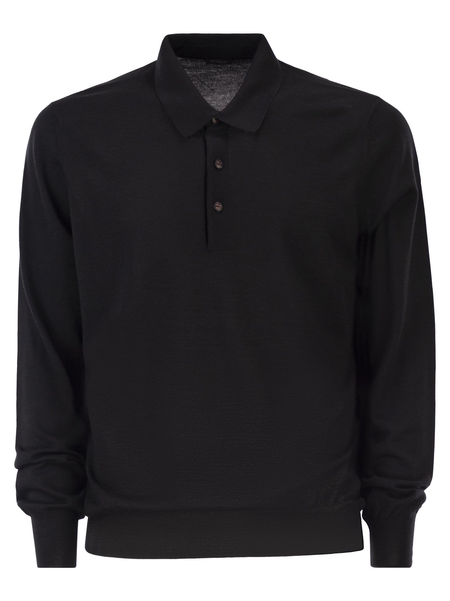 Kiton Men Long-Sleeved Wool Polo Shirt KITON