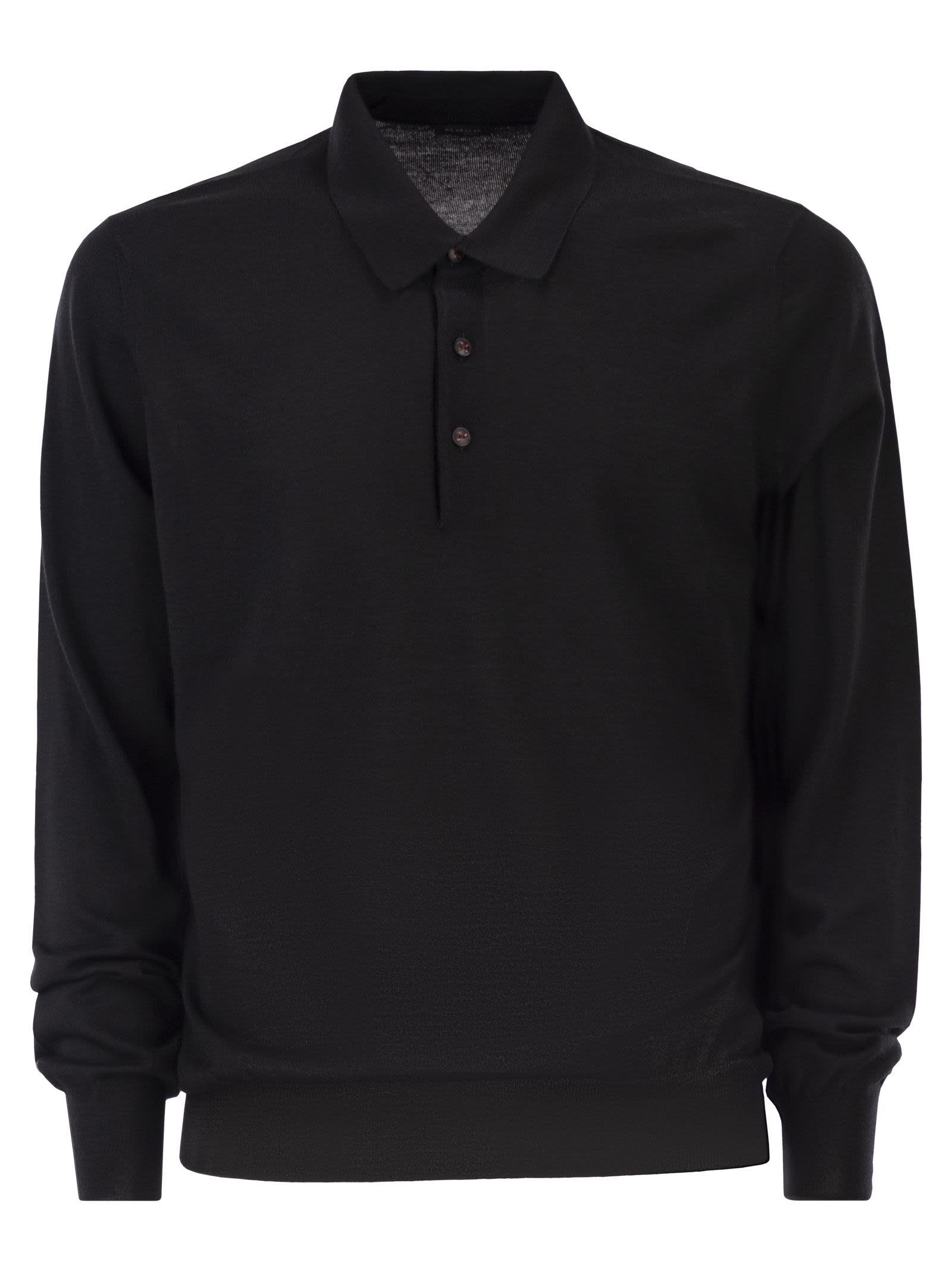 Kiton Men Long-Sleeved Wool Polo Shirt KITON