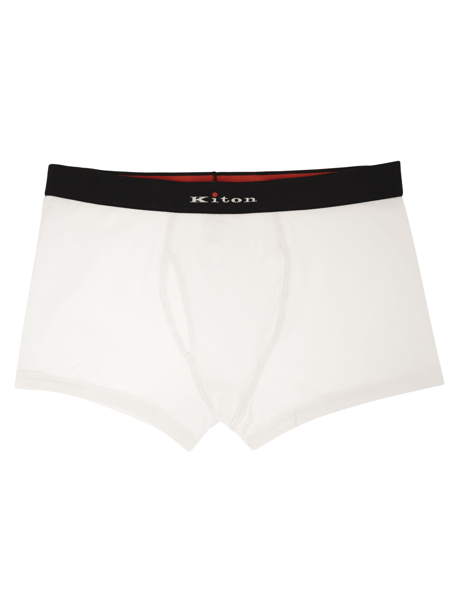 Kiton Men Stretch Cotton Boxer Briefs With Logo KITON