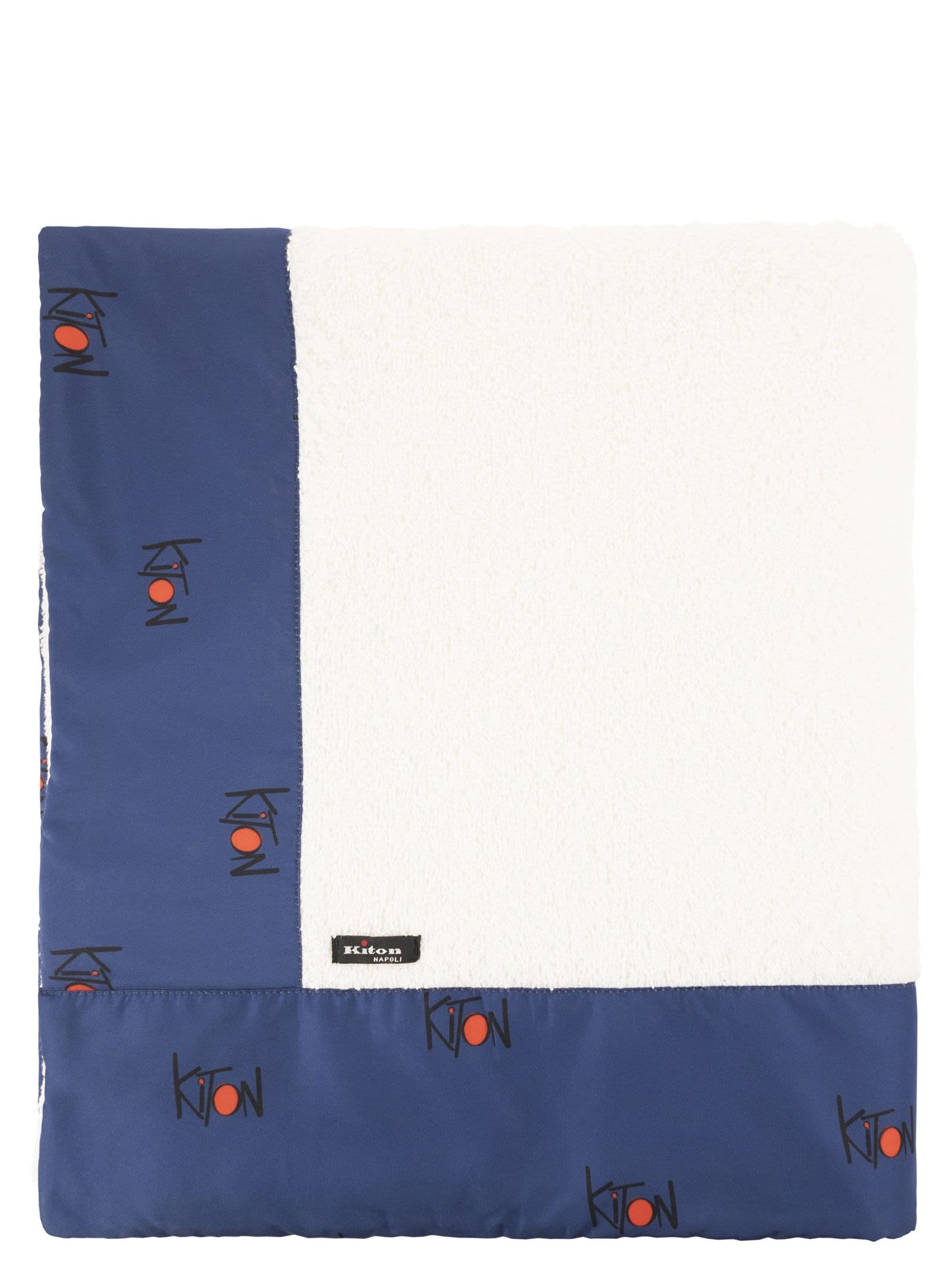 Kiton Men Terry Beach Towel With Logo Border KITON