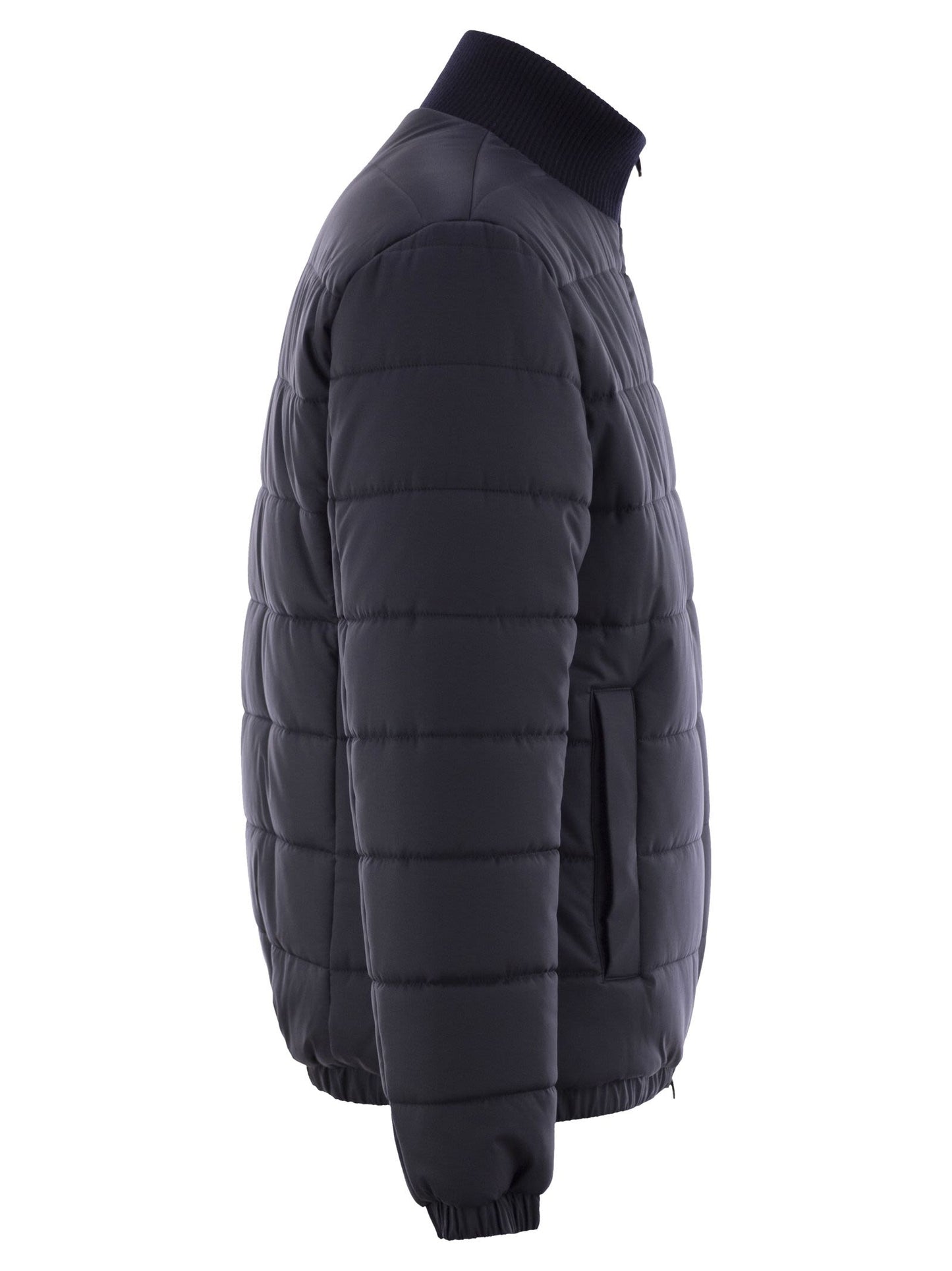 Kiton Men Technical Fabric Bomber Jacket KITON