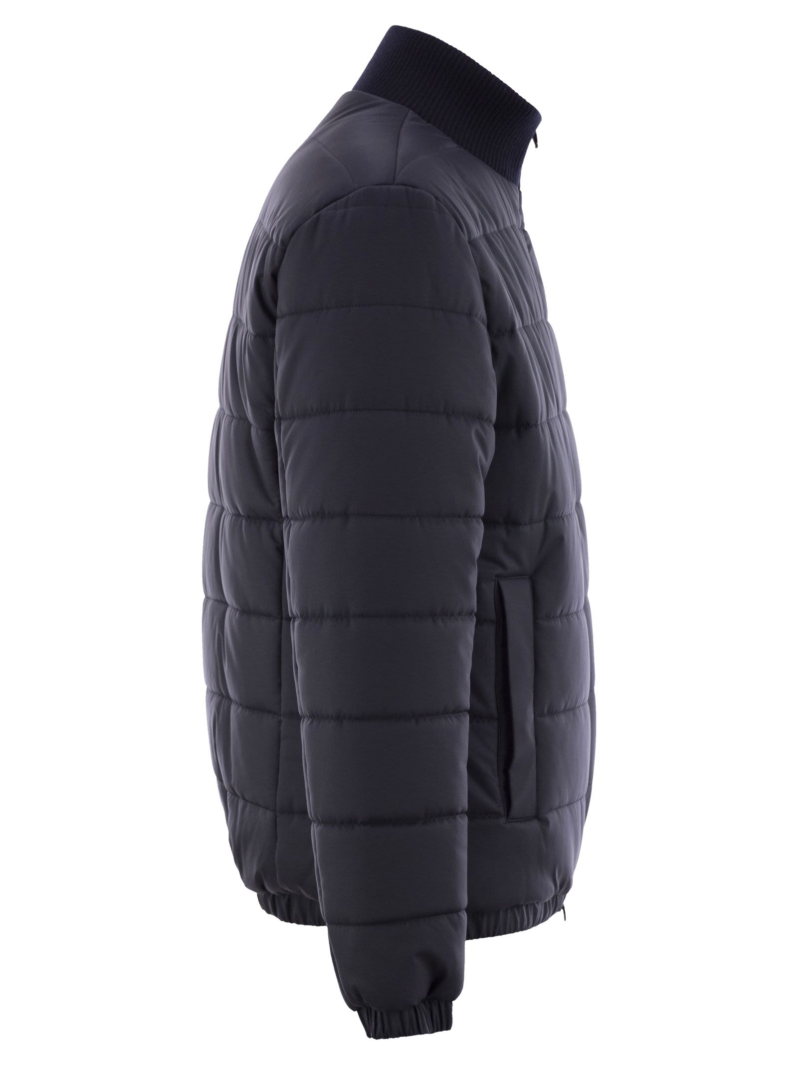 Kiton Men Technical Fabric Bomber Jacket KITON