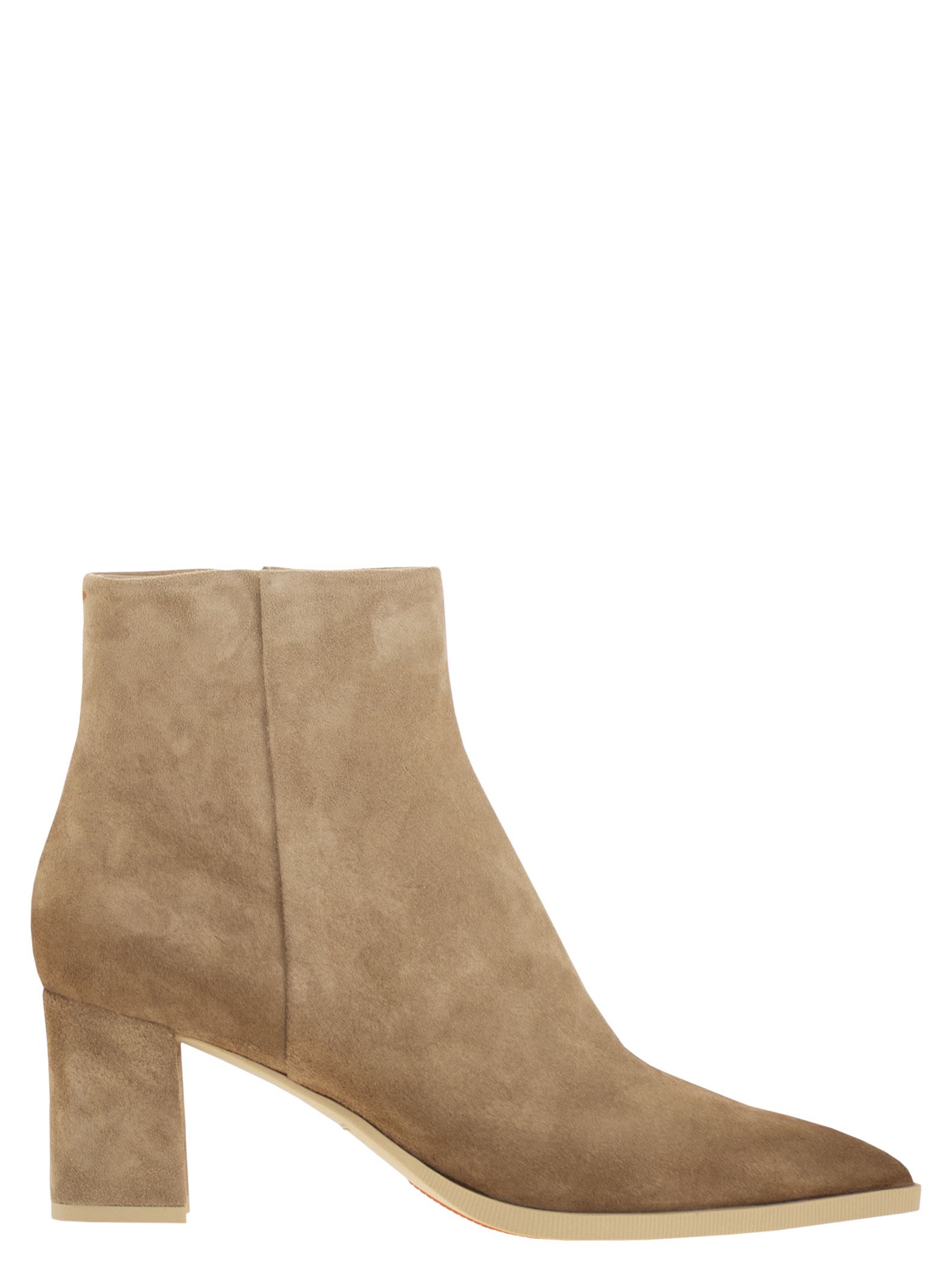 Santoni Women Mid-Heel Suede Ankle Boots SANTONI