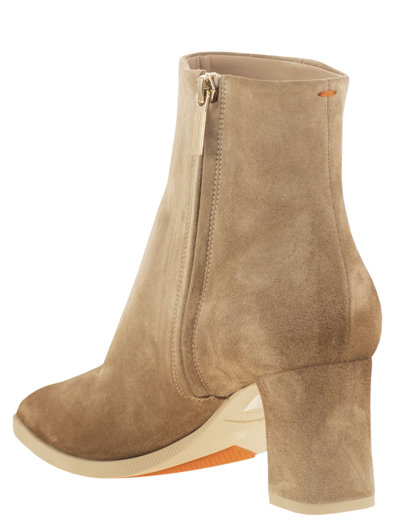 Santoni Women Mid-Heel Suede Ankle Boots SANTONI
