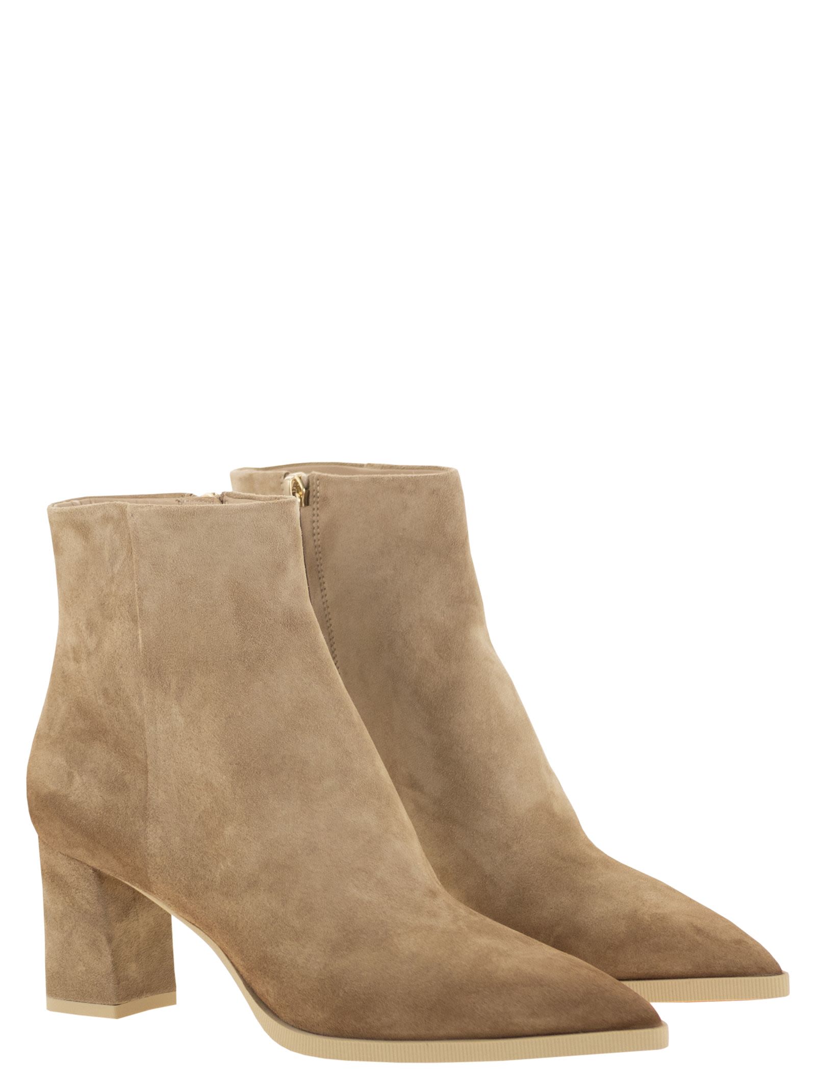 Santoni Women Mid-Heel Suede Ankle Boots SANTONI