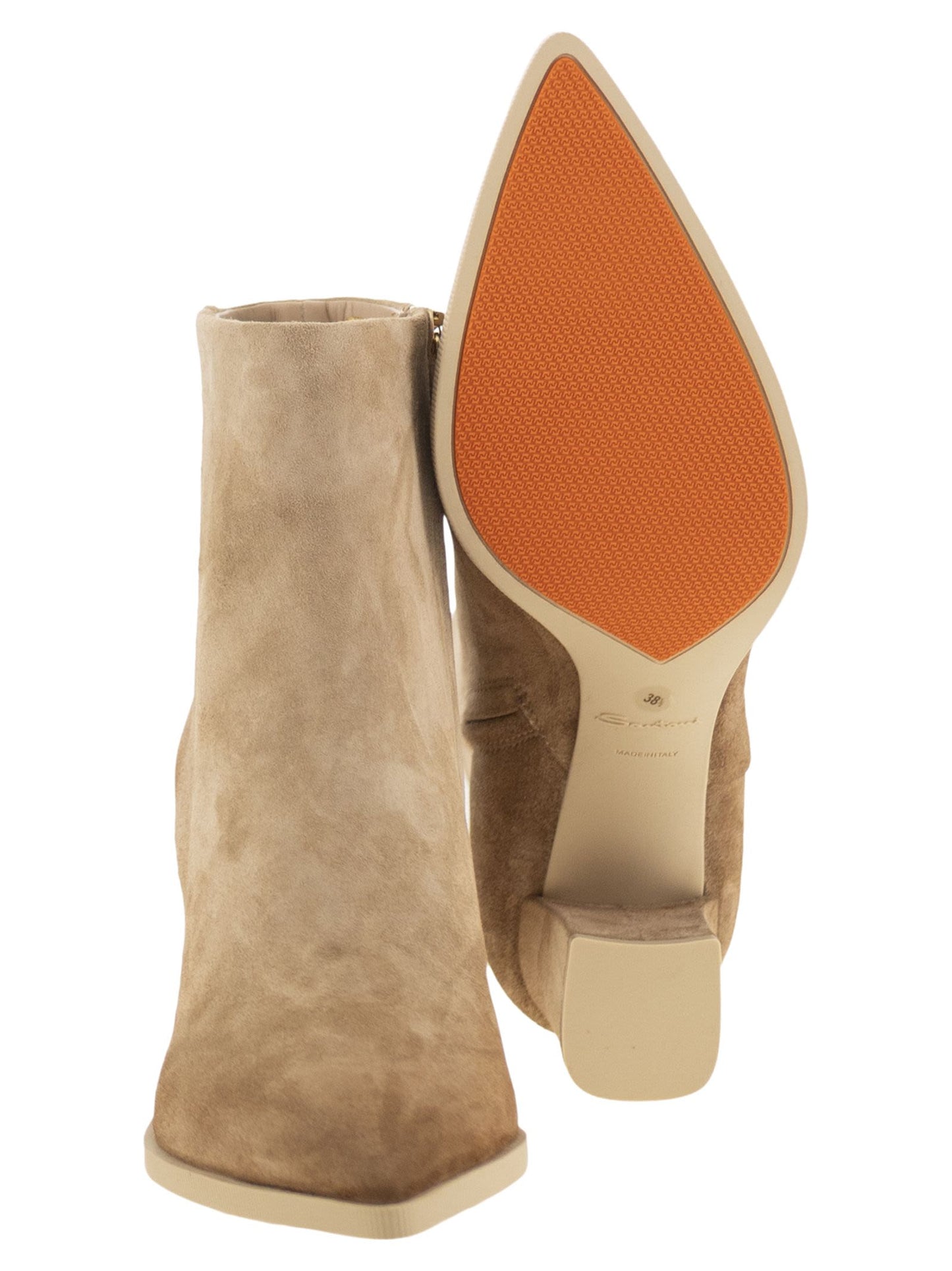 Santoni Women Mid-Heel Suede Ankle Boots SANTONI