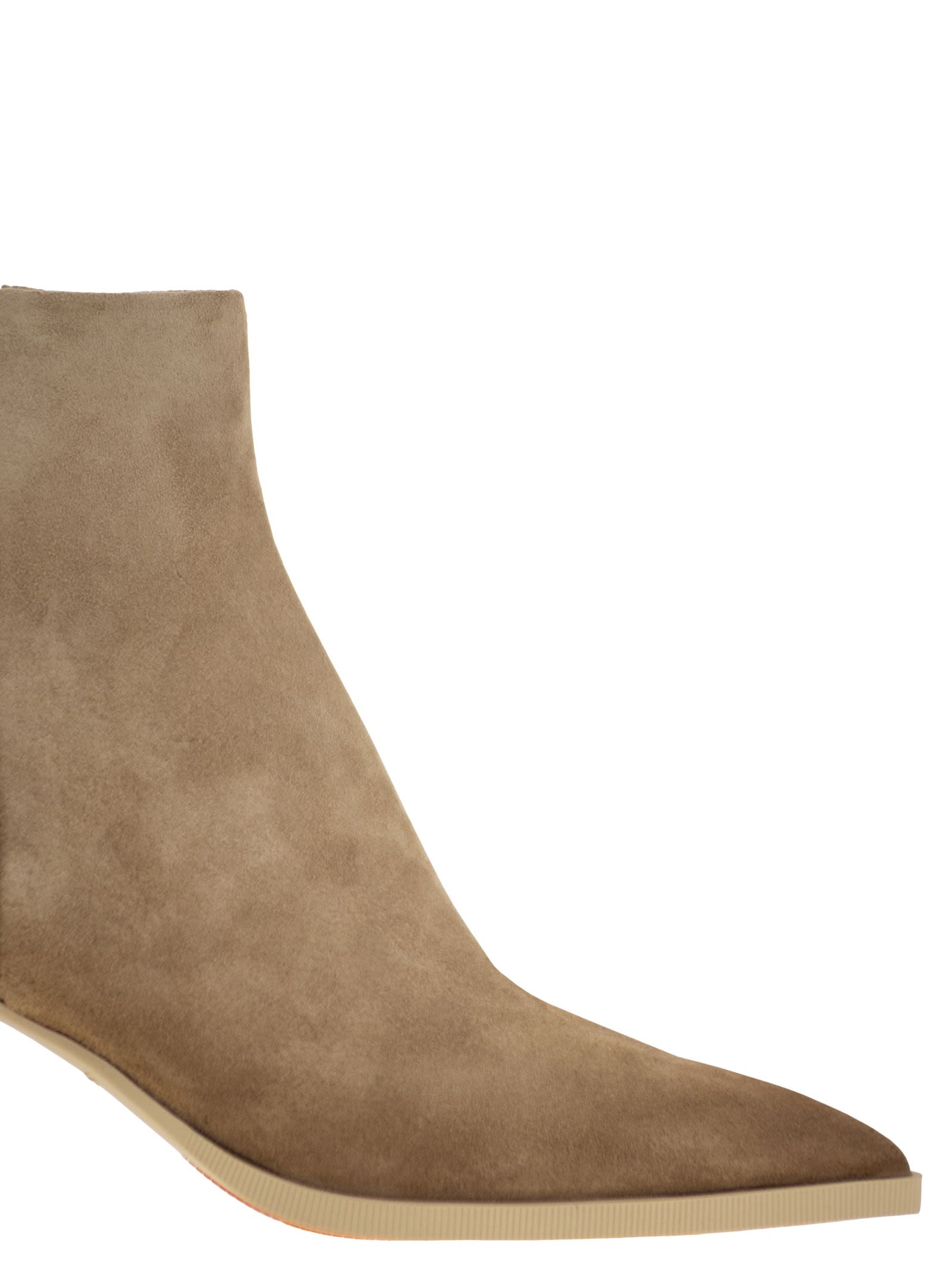 Santoni Women Mid-Heel Suede Ankle Boots SANTONI