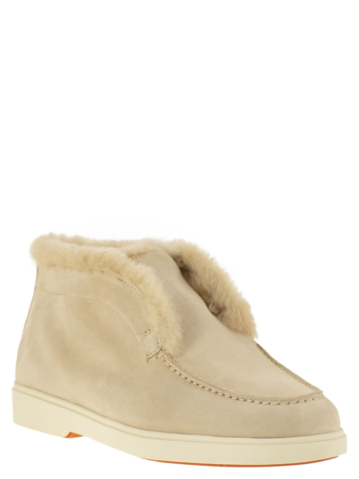 Santoni Women Suede And Fur Desert Boot SANTONI