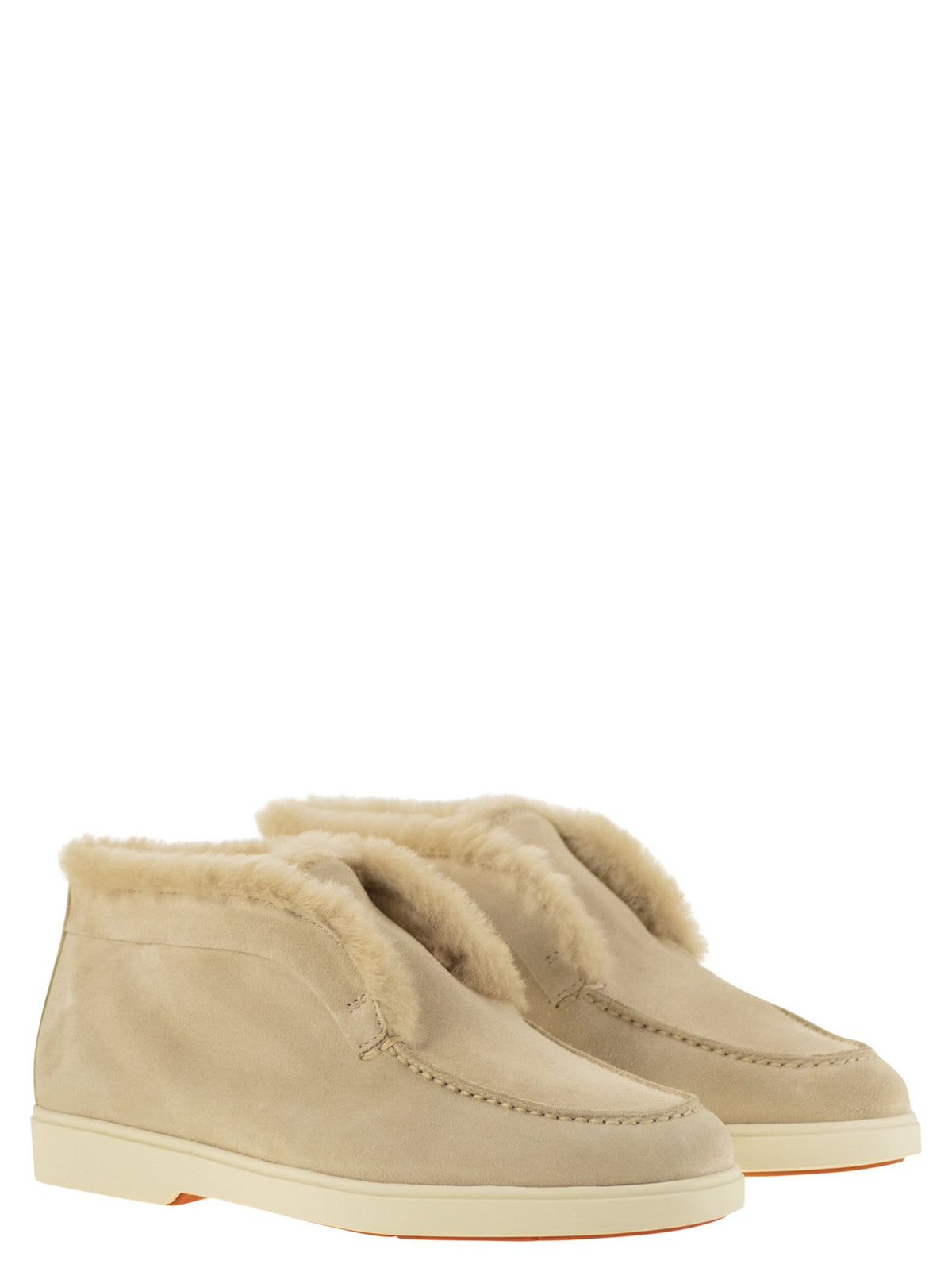 Santoni Women Suede And Fur Desert Boot SANTONI