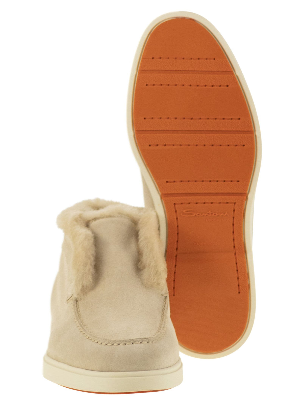 Santoni Women Suede And Fur Desert Boot SANTONI