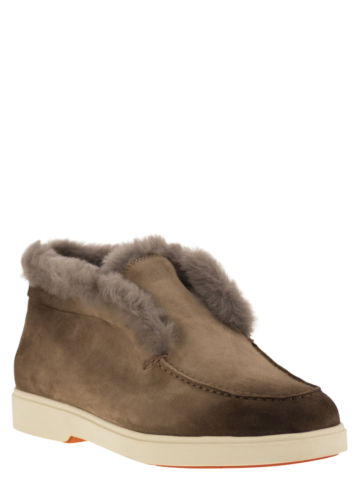 Santoni Women Suede And Fur Desert Boot SANTONI