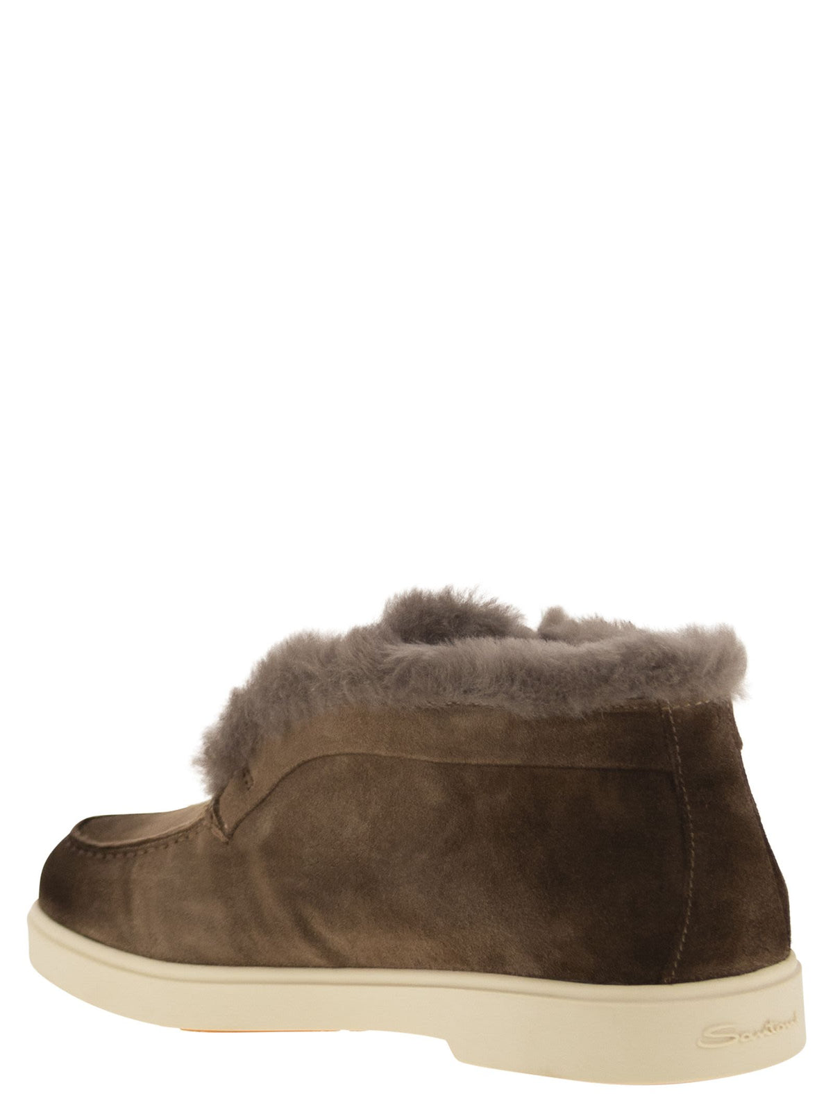 Santoni Women Suede And Fur Desert Boot SANTONI