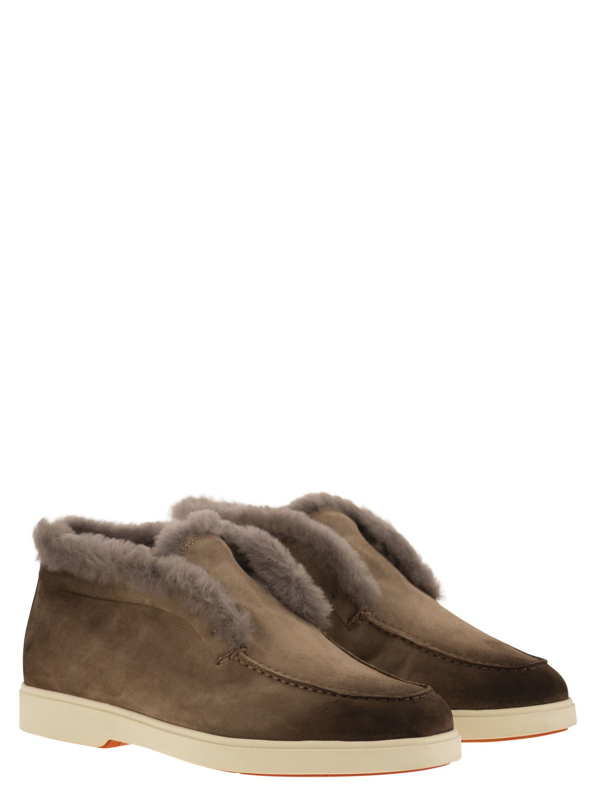 Santoni Women Suede And Fur Desert Boot SANTONI