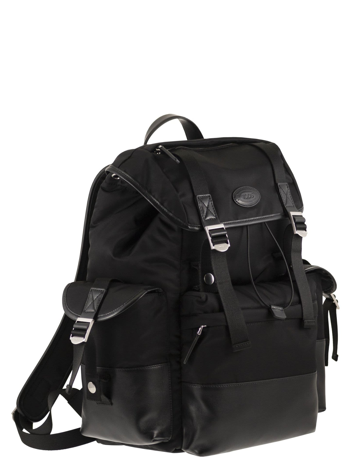 Tod's Men Medium Fabric And Leather Backpack