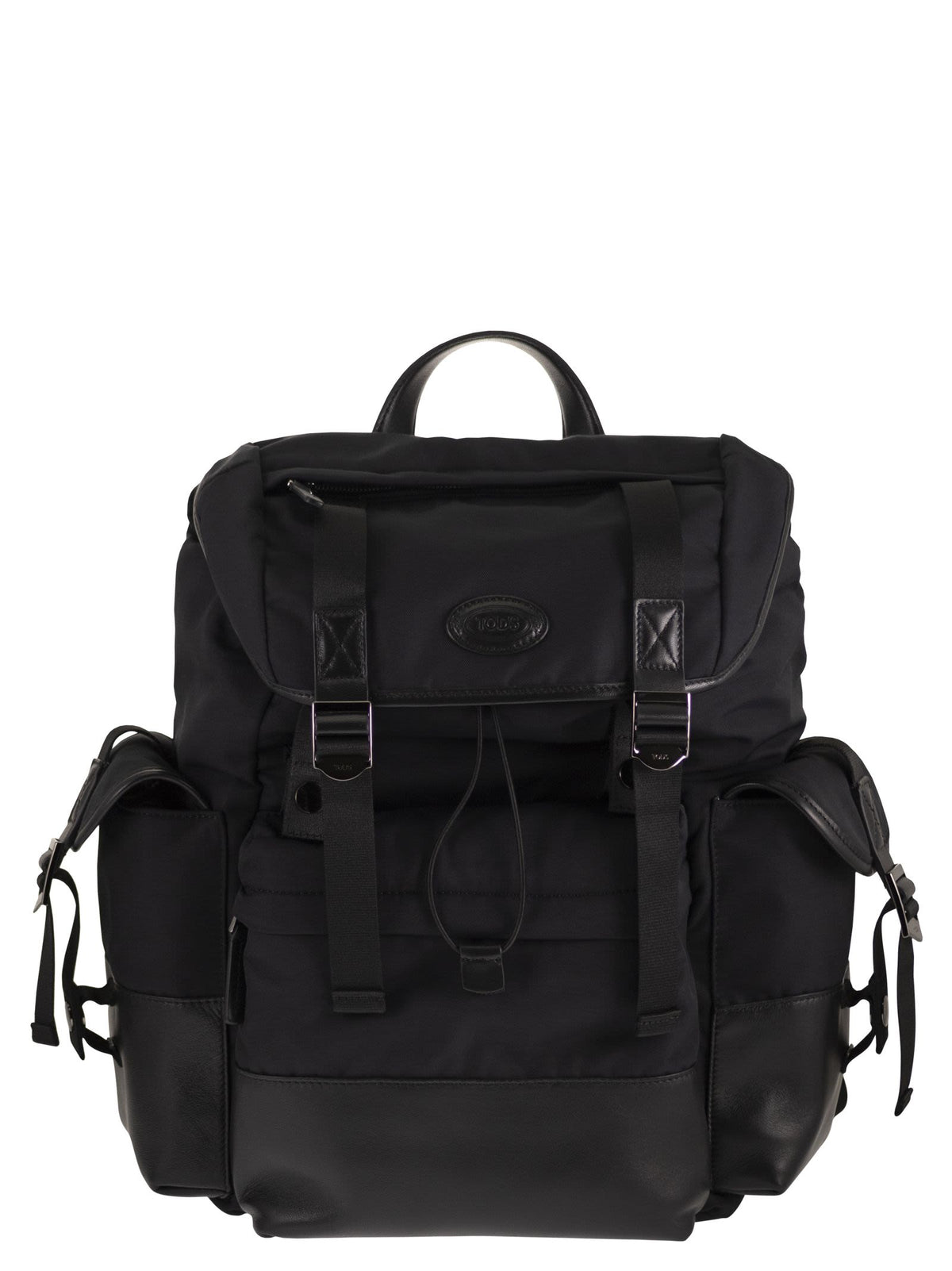 Tod's Men Nylon And Cotton Blend Backpack With Nappa Leather Details TOD'S