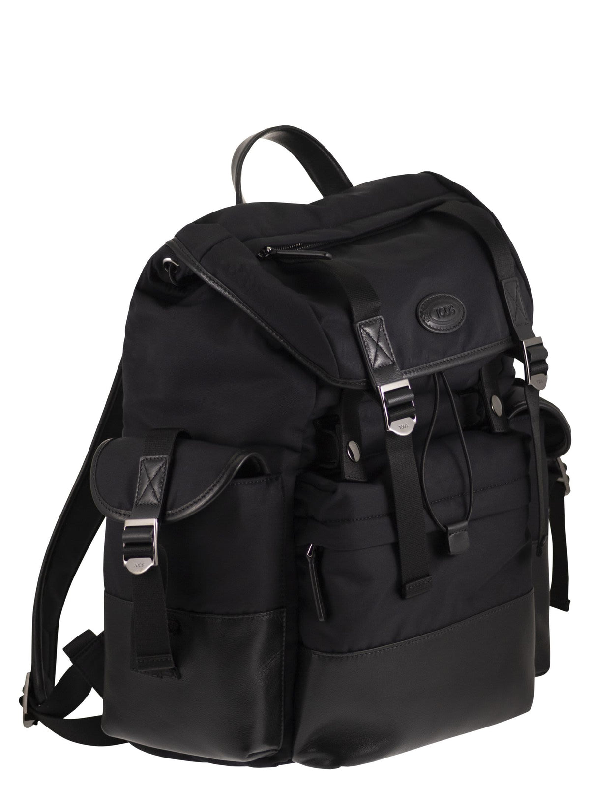 Tod's Men Nylon And Cotton Blend Backpack With Nappa Leather Details TOD'S