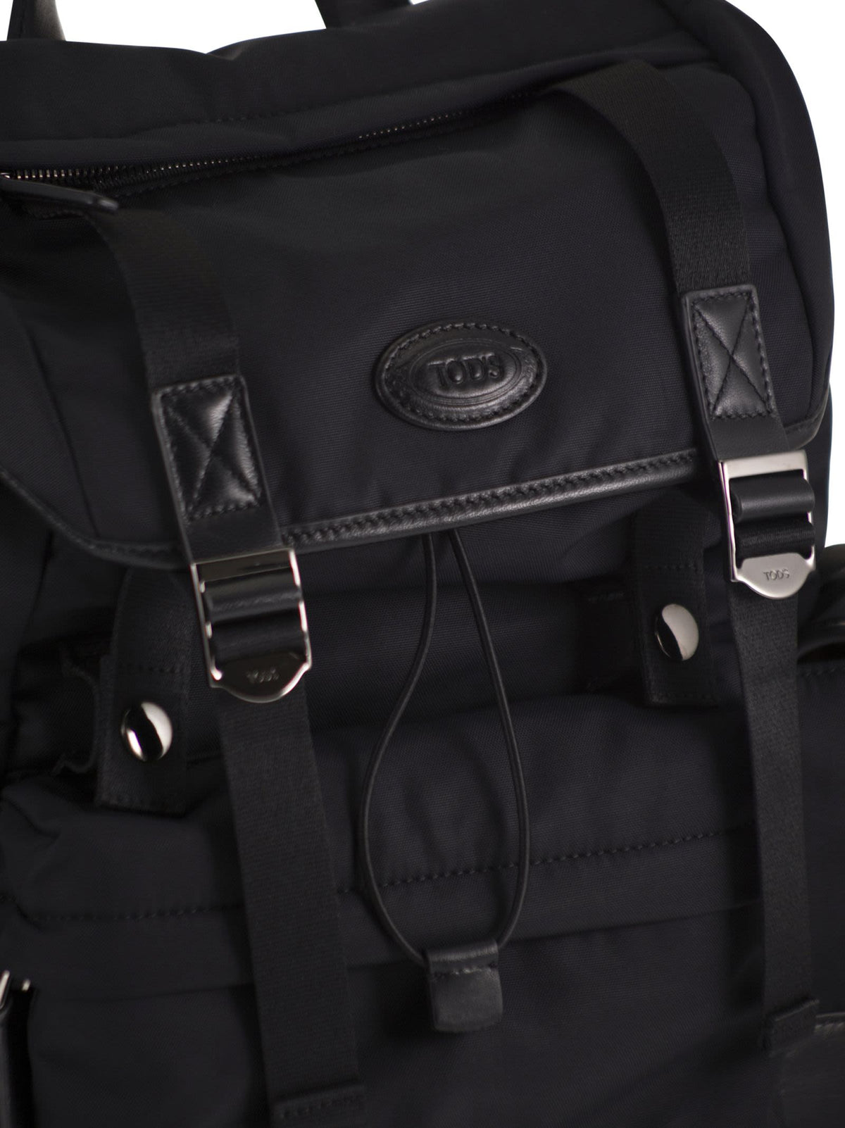 Tod's Men Nylon And Cotton Blend Backpack With Nappa Leather Details TOD'S